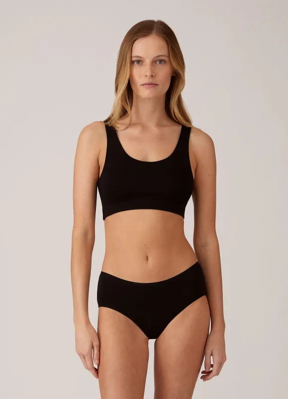 Women's Tencel™ Scoop Bralette in Black made by Sunspel
