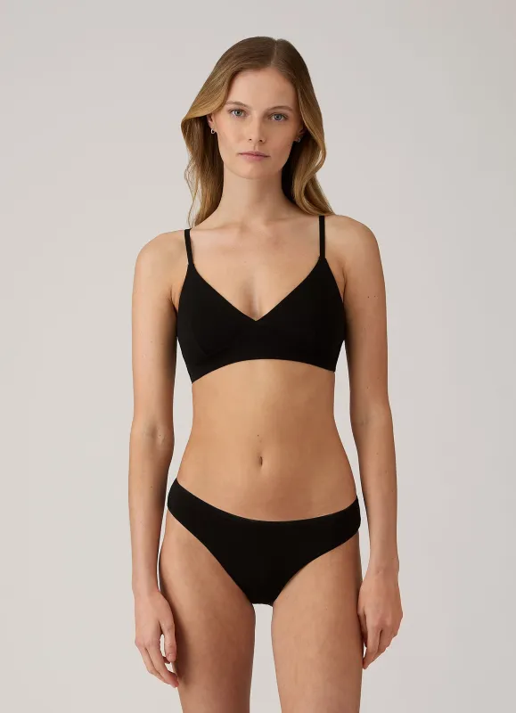 Women's Tencel™ Soft Bra in Black made by Sunspel