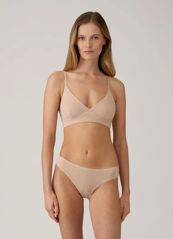 Women's Tencel™ Soft Bra in Beige made by Sunspel