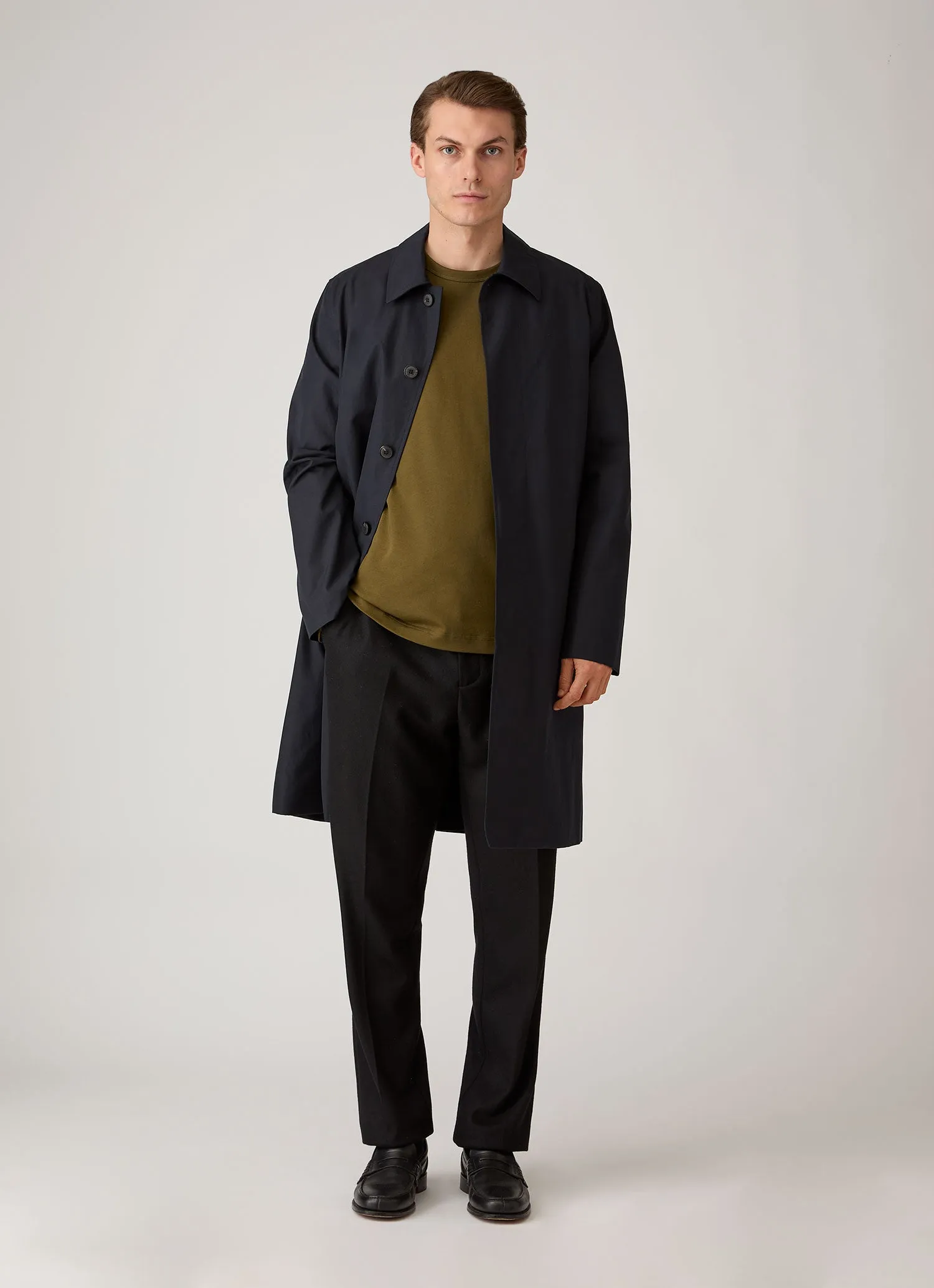 Men's Long Sleeve Heavyweight Classic T-shirt in Loden Green sold by Sunspel product image thumbnail 3