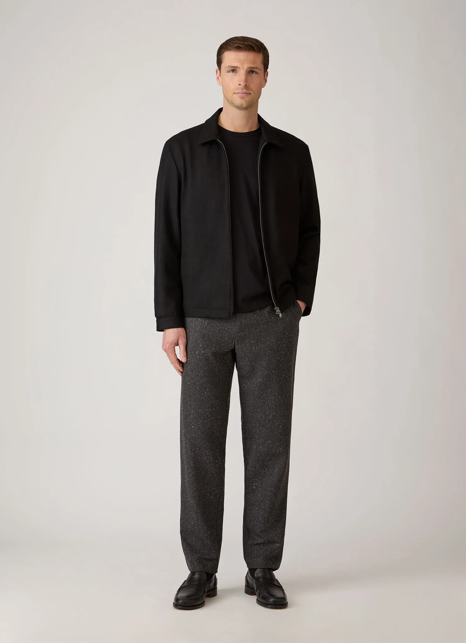 Men's Donegal Tweed Trouser in Anthracite Melange sold by Sunspel product image thumbnail 3