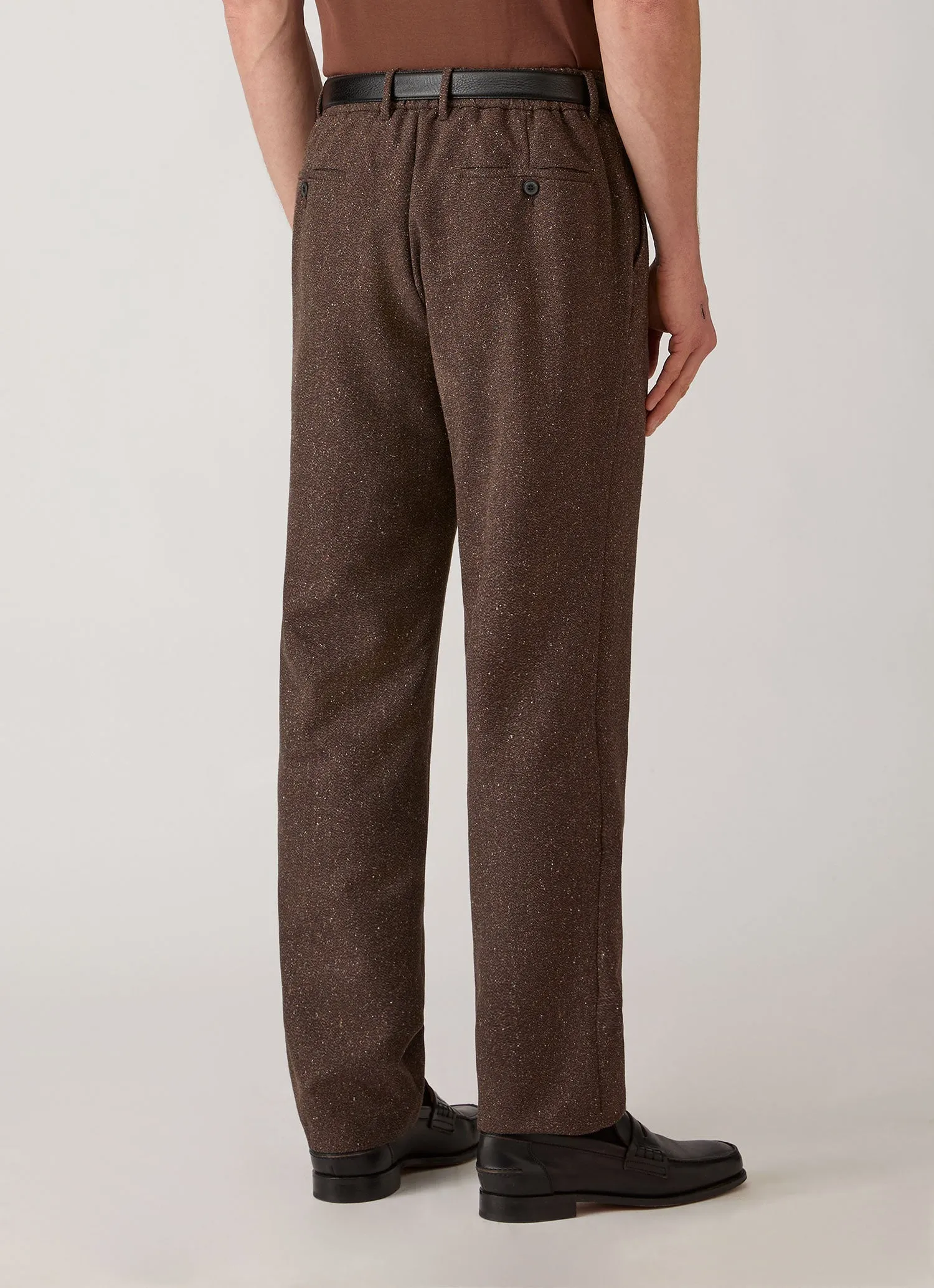 Men's Donegal Tweed Trouser in Dark Brown Melange sold by Sunspel product image thumbnail 5