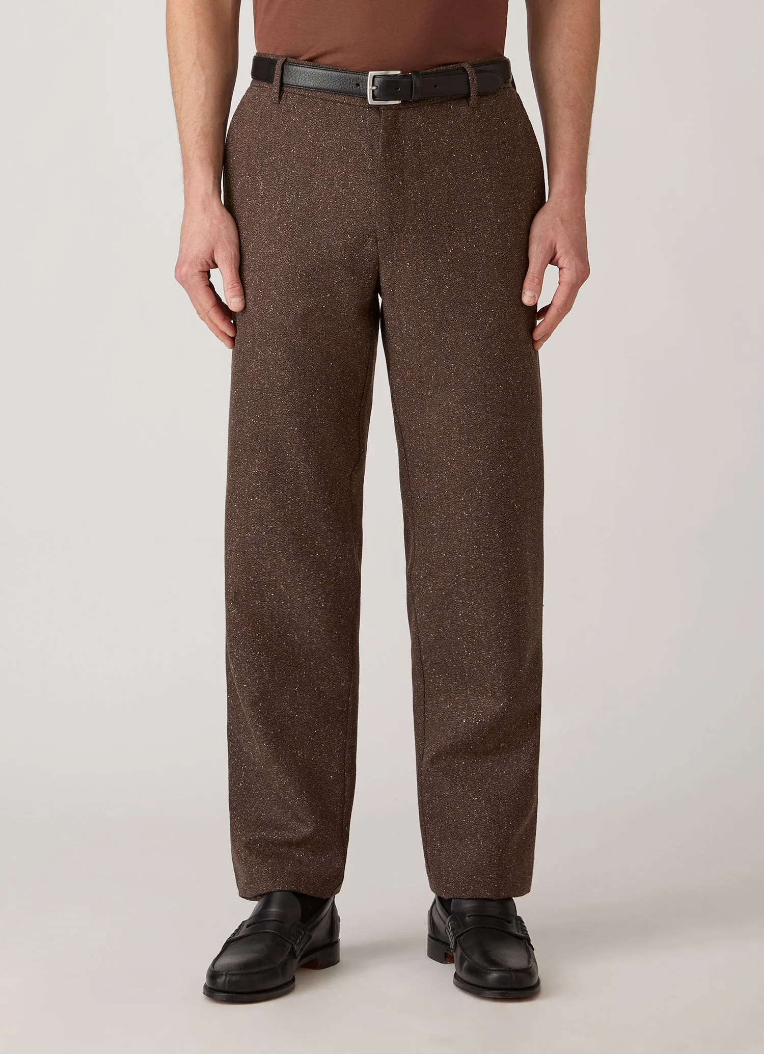 Men's Donegal Tweed Trouser in Dark Brown Melange sold by Sunspel product image thumbnail 2