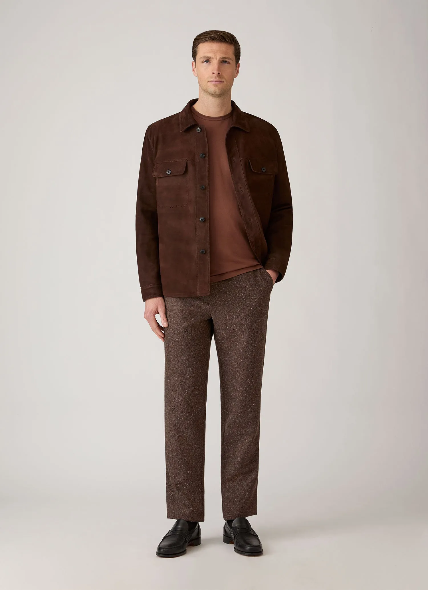 Men's Donegal Tweed Trouser in Dark Brown Melange sold by Sunspel product image thumbnail 3