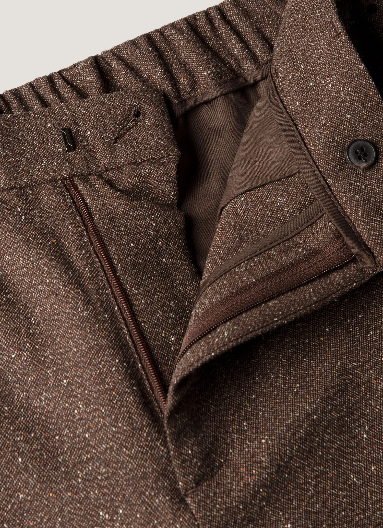 Men's Donegal Tweed Trouser in Dark Brown Melange sold by Sunspel product image thumbnail 4