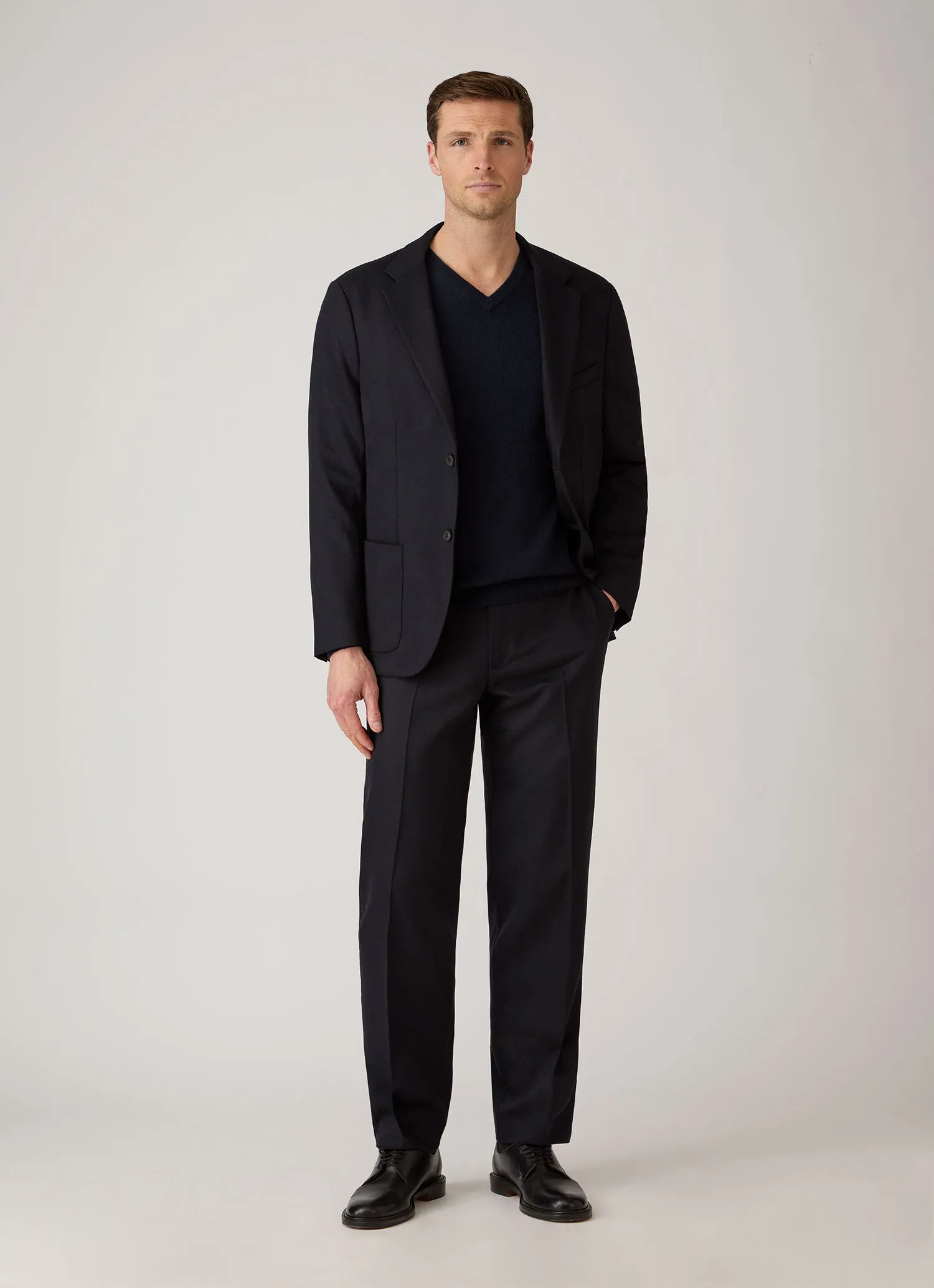 Men's Cashmere V-neck Jumper in Navy sold by Sunspel product image thumbnail 3