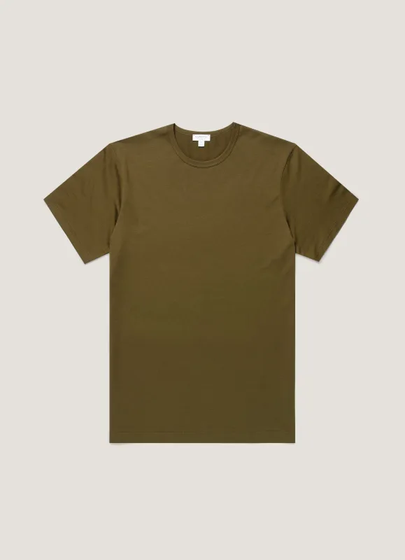 Men's Classic T-shirt in Loden Green made by Sunspel