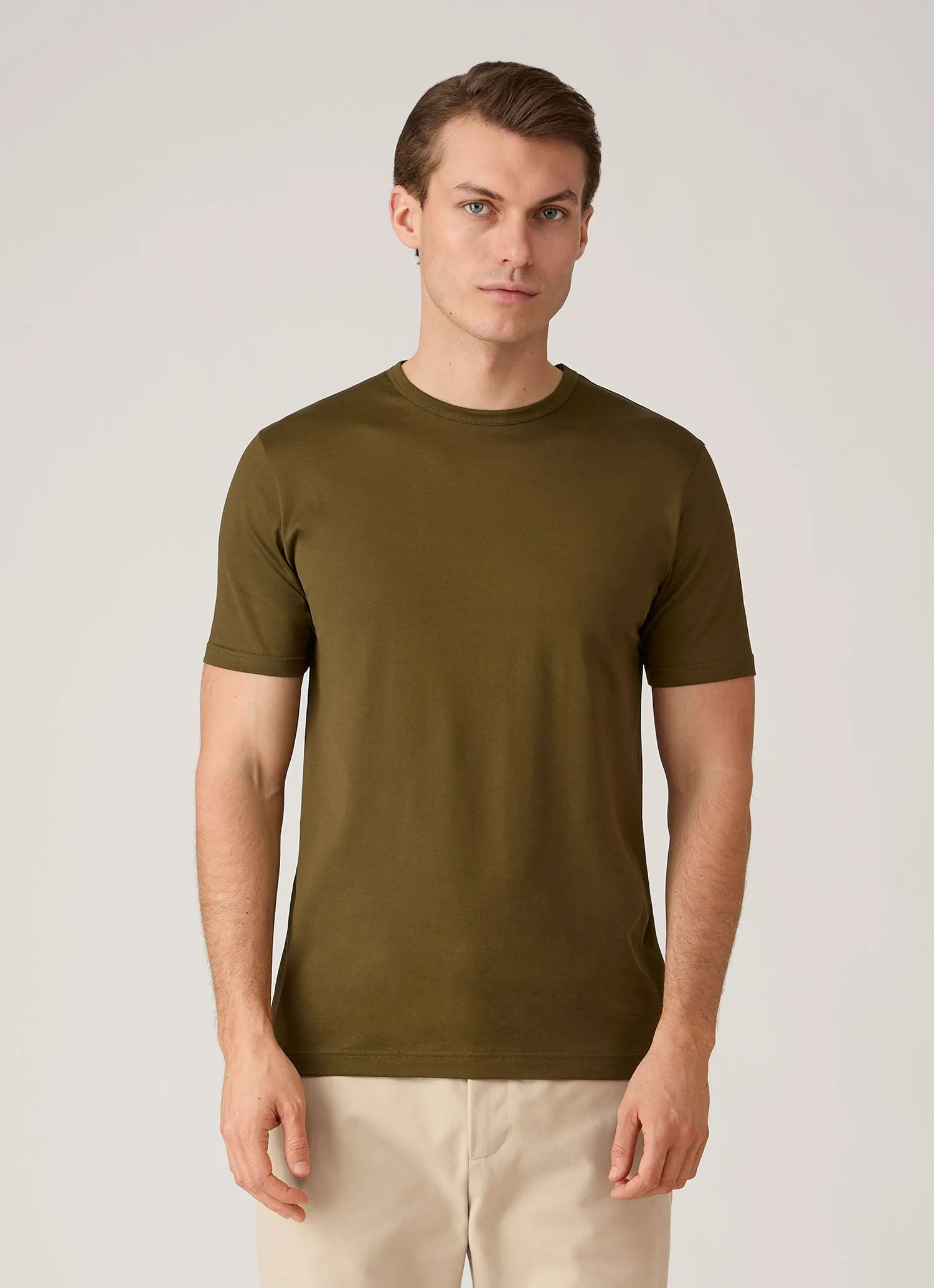 Men's Classic T-shirt in Loden Green sold by Sunspel product image thumbnail 2
