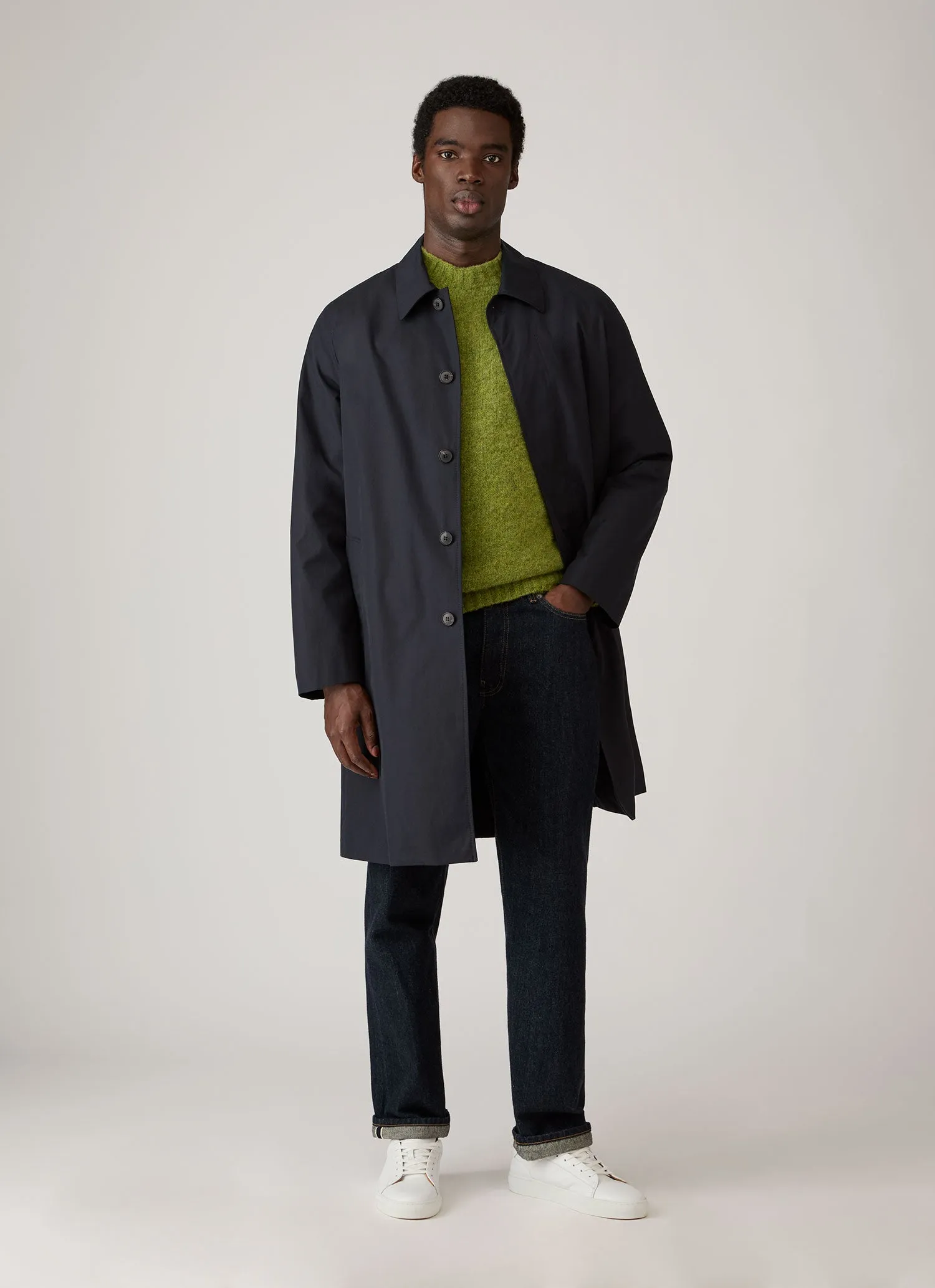 Men's Shetland Crew Neck Jumper in Crabapple sold by Sunspel product image thumbnail 3