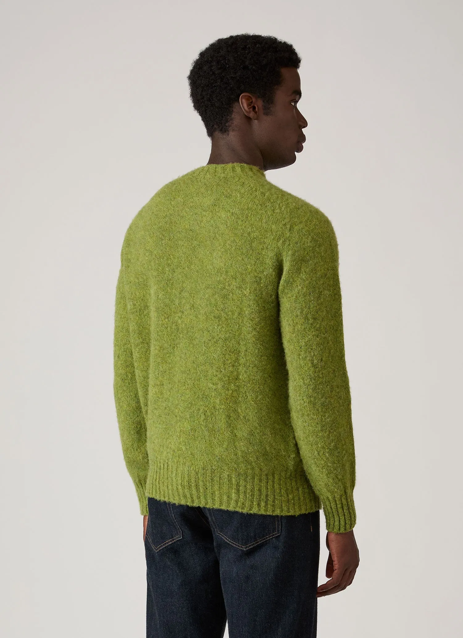 Men's Shetland Crew Neck Jumper in Crabapple sold by Sunspel product image thumbnail 4