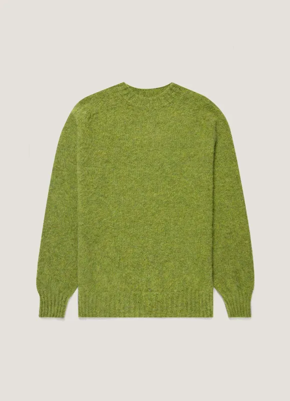 Men's Shetland Crew Neck Jumper in Crabapple made by Sunspel