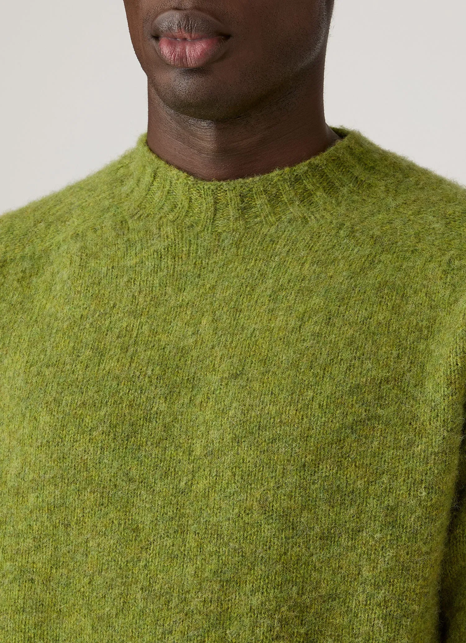 Men's Shetland Crew Neck Jumper in Crabapple sold by Sunspel product image thumbnail 5