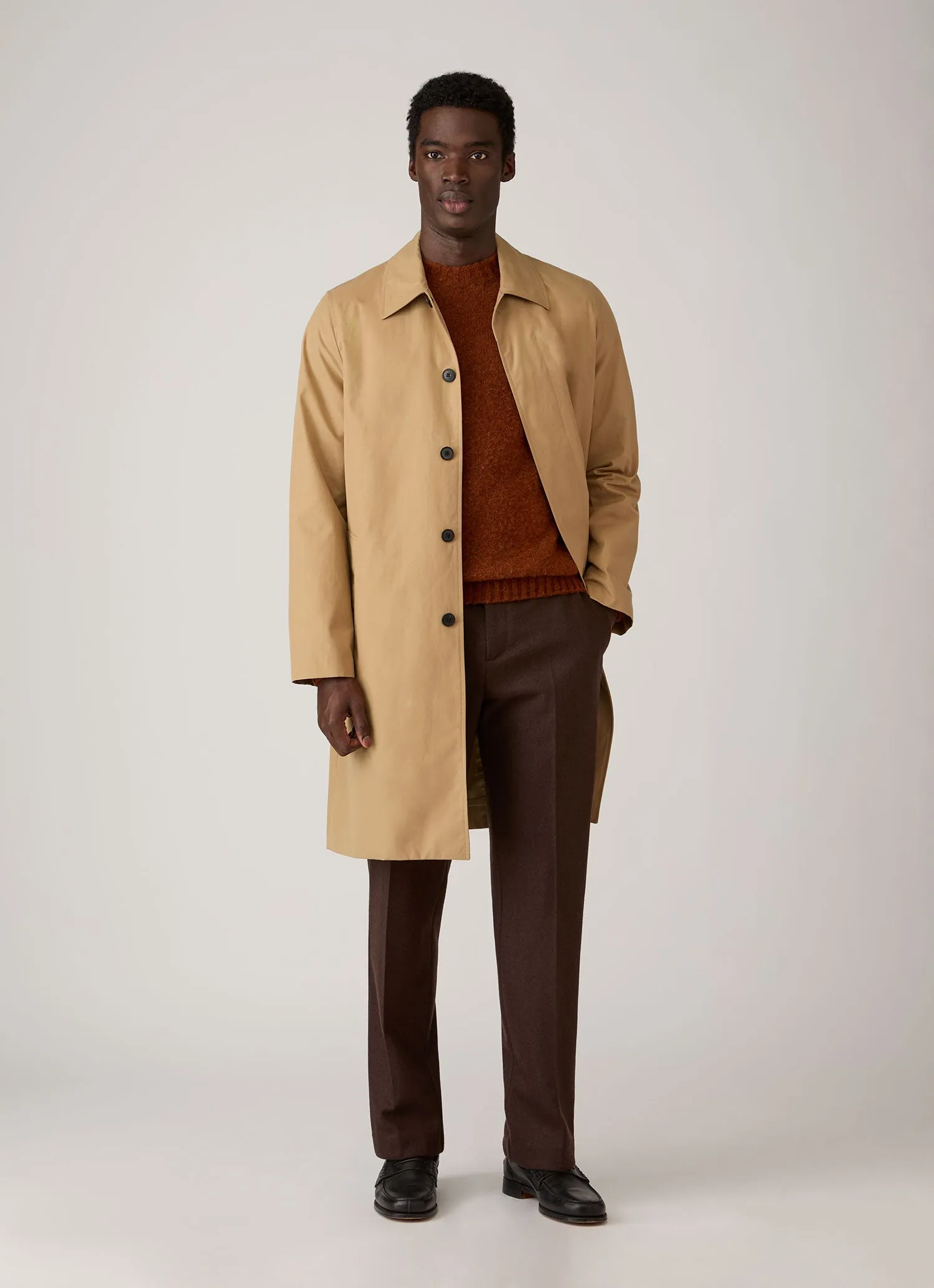 Men's Shetland Crew Neck Jumper in Dark Tobacco sold by Sunspel product image thumbnail 3