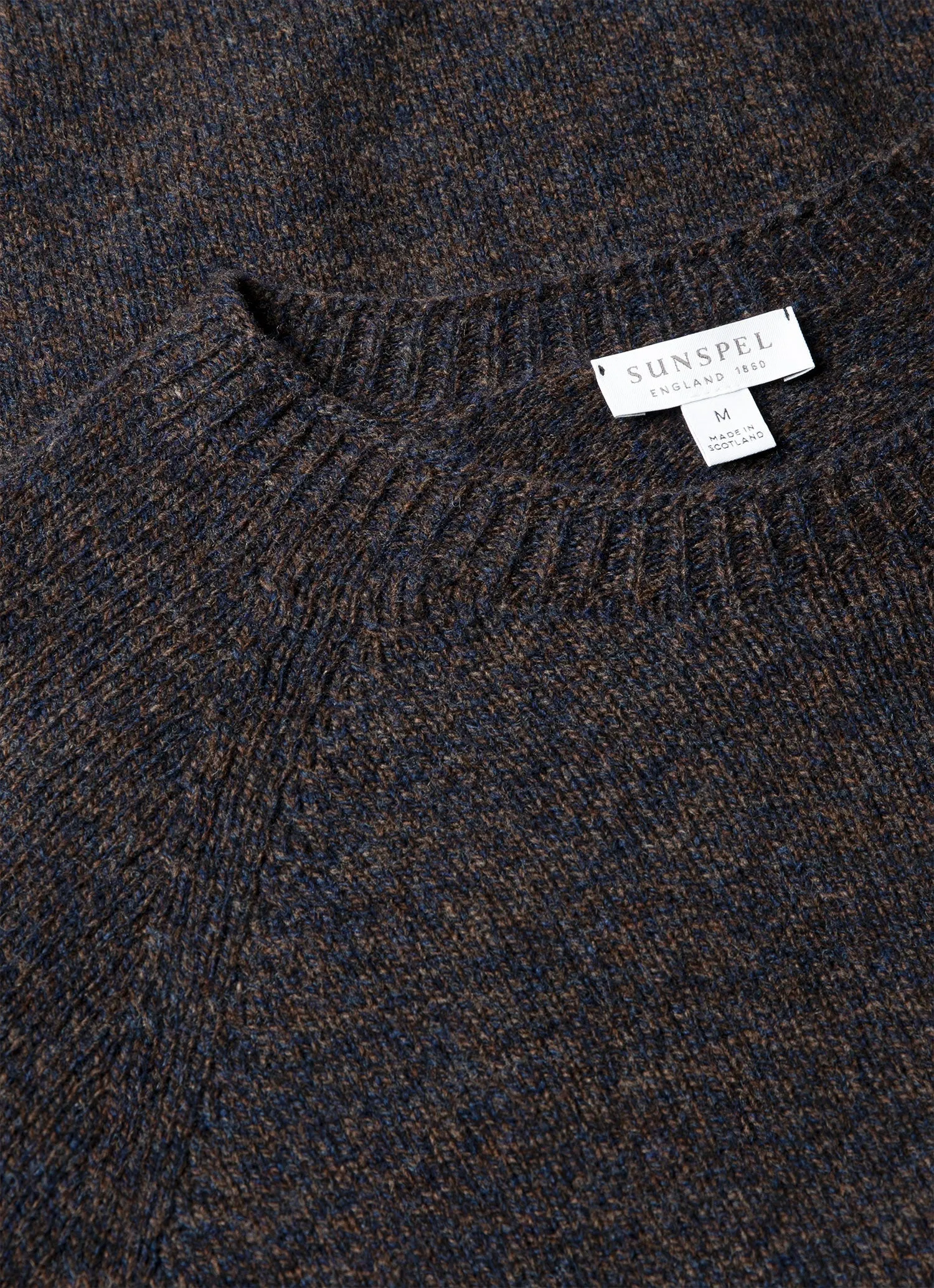 Men's Lambswool Crew Neck Jumper in Midnight Navy Twist sold by Sunspel product image thumbnail 4