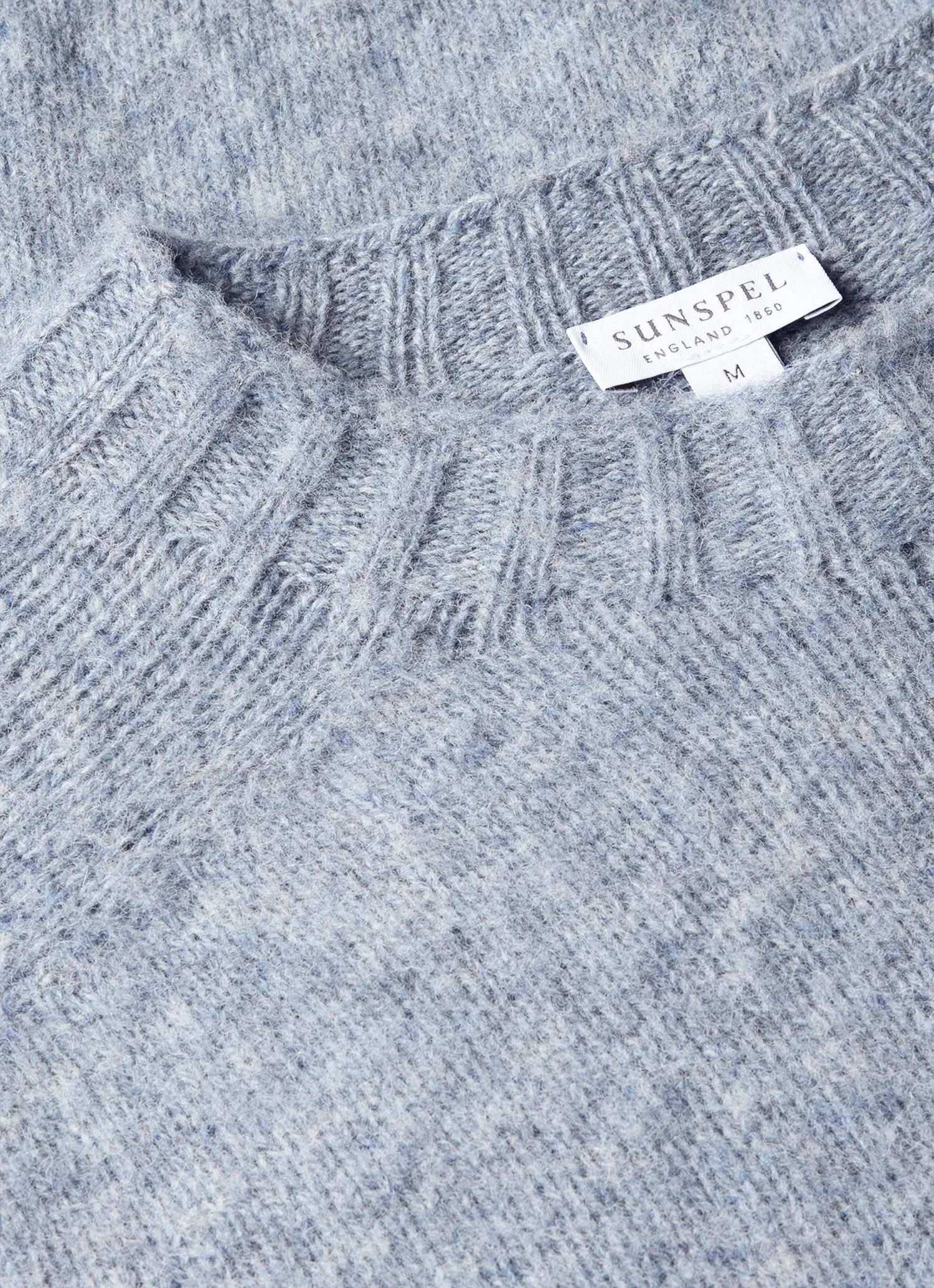 Men's Shetland Crew Neck Jumper in Powder Blue sold by Sunspel product image thumbnail 4