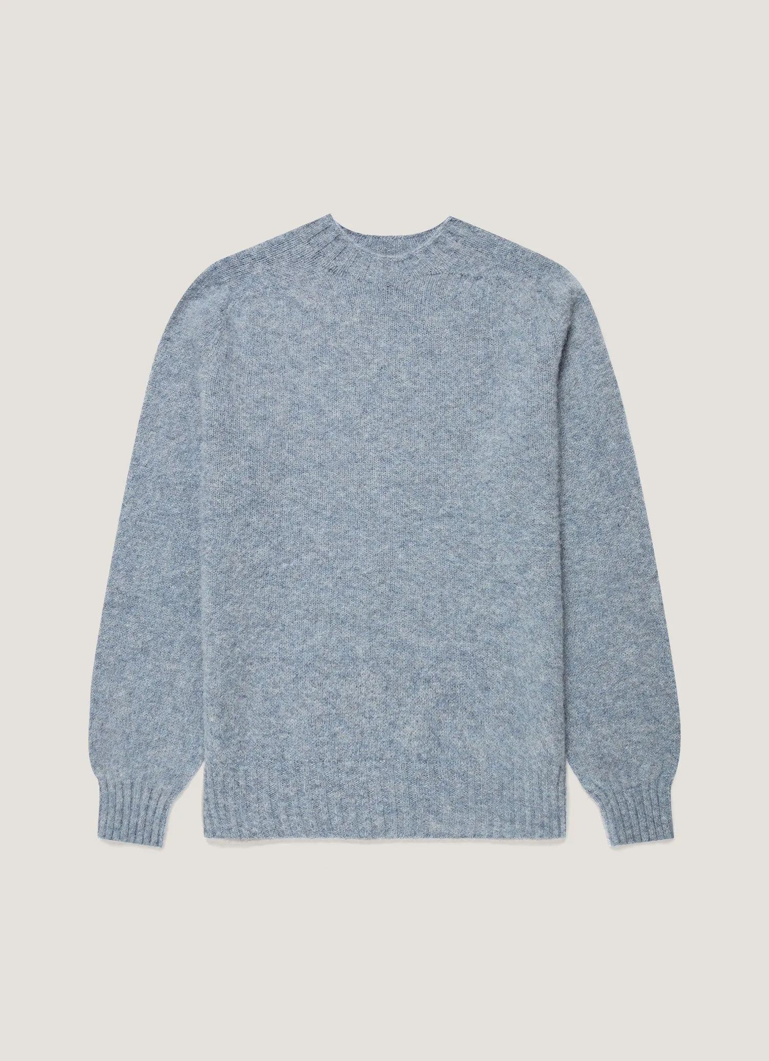 Men's Shetland Crew Neck Jumper in Powder Blue sold by Sunspel