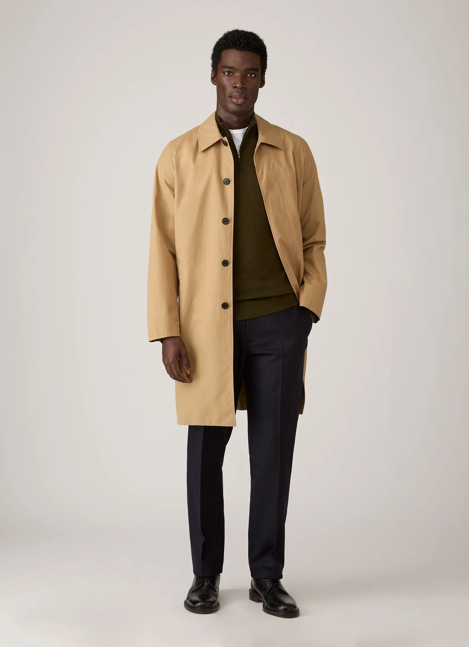 Men's Extra-Fine Merino Half Zip Jumper in Loden Green sold by Sunspel product image thumbnail 3