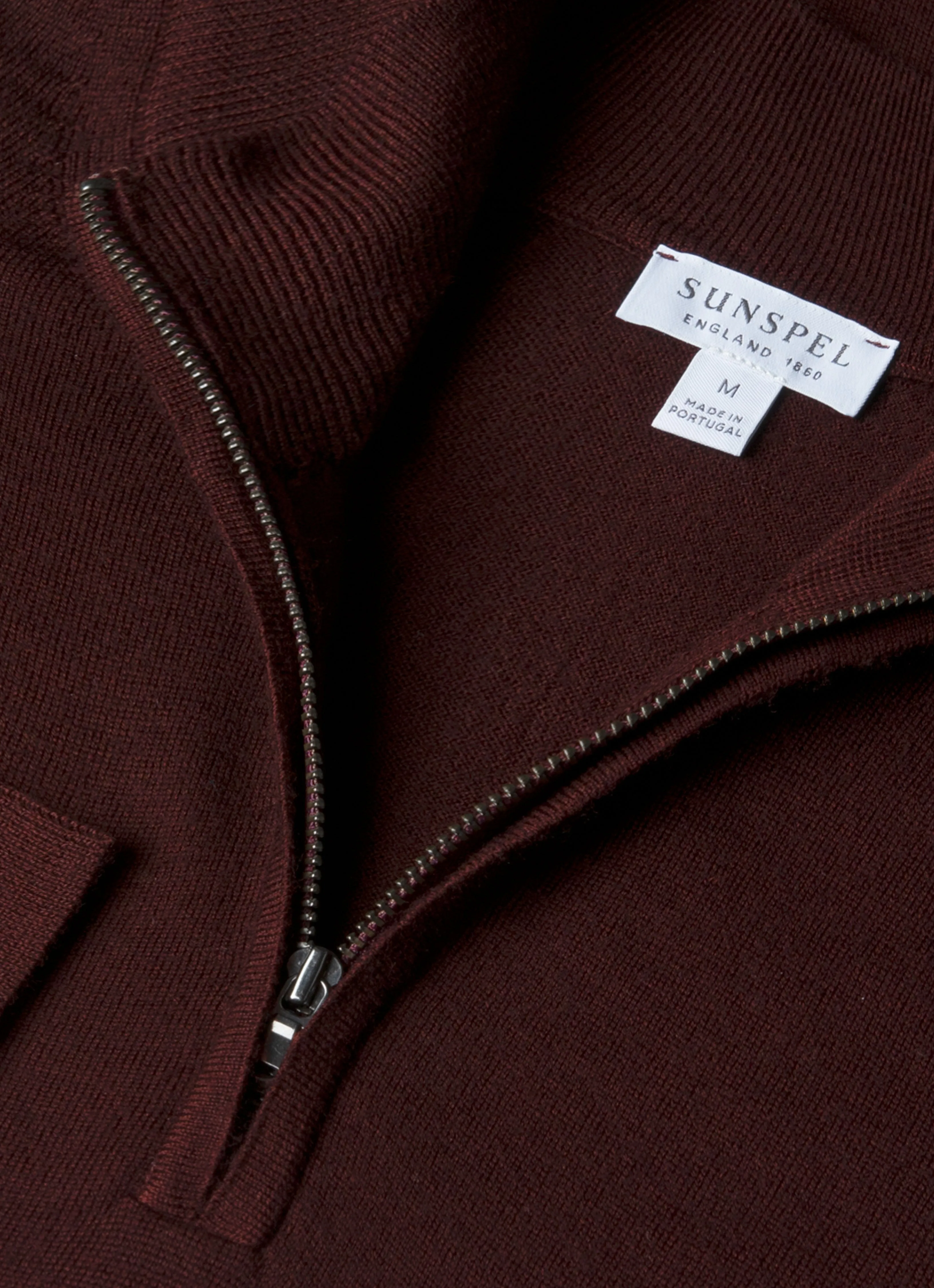 Men's Extra-Fine Merino Half Zip Jumper in Bakelite sold by Sunspel product image thumbnail 4