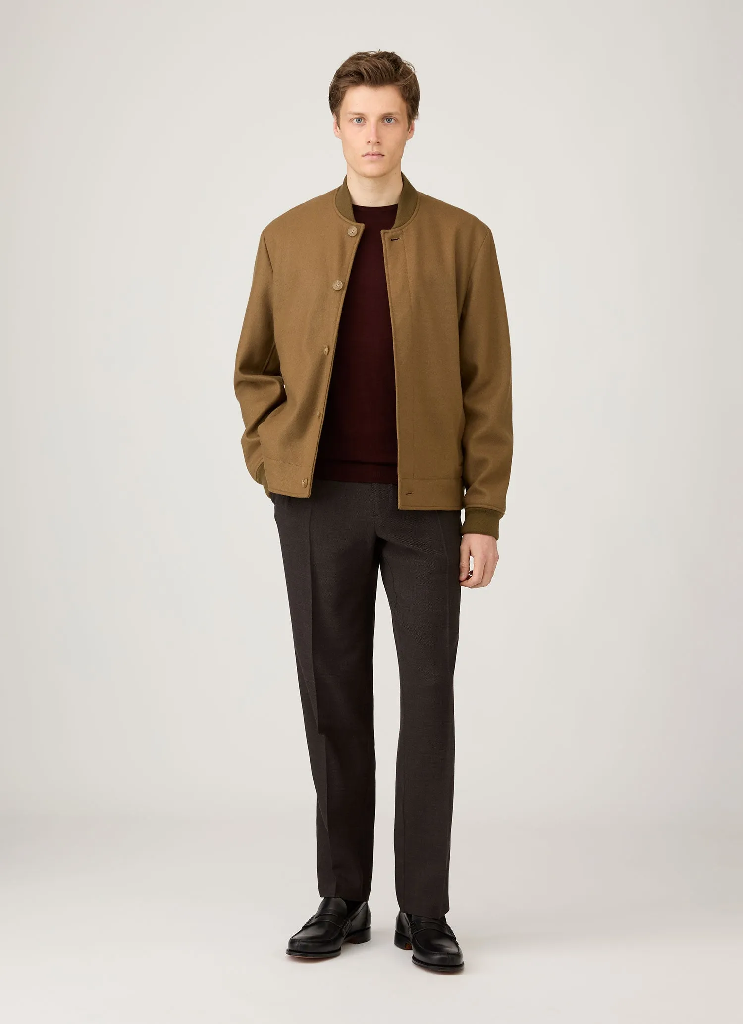 Men's Extra-Fine Merino Jumper in Bakelite sold by Sunspel product image thumbnail 3