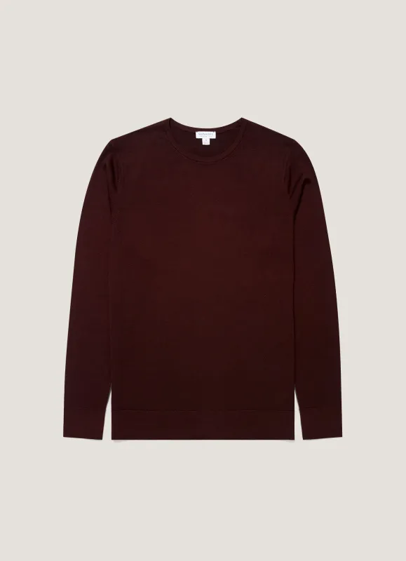 Men's Extra-Fine Merino Jumper in Bakelite made by Sunspel