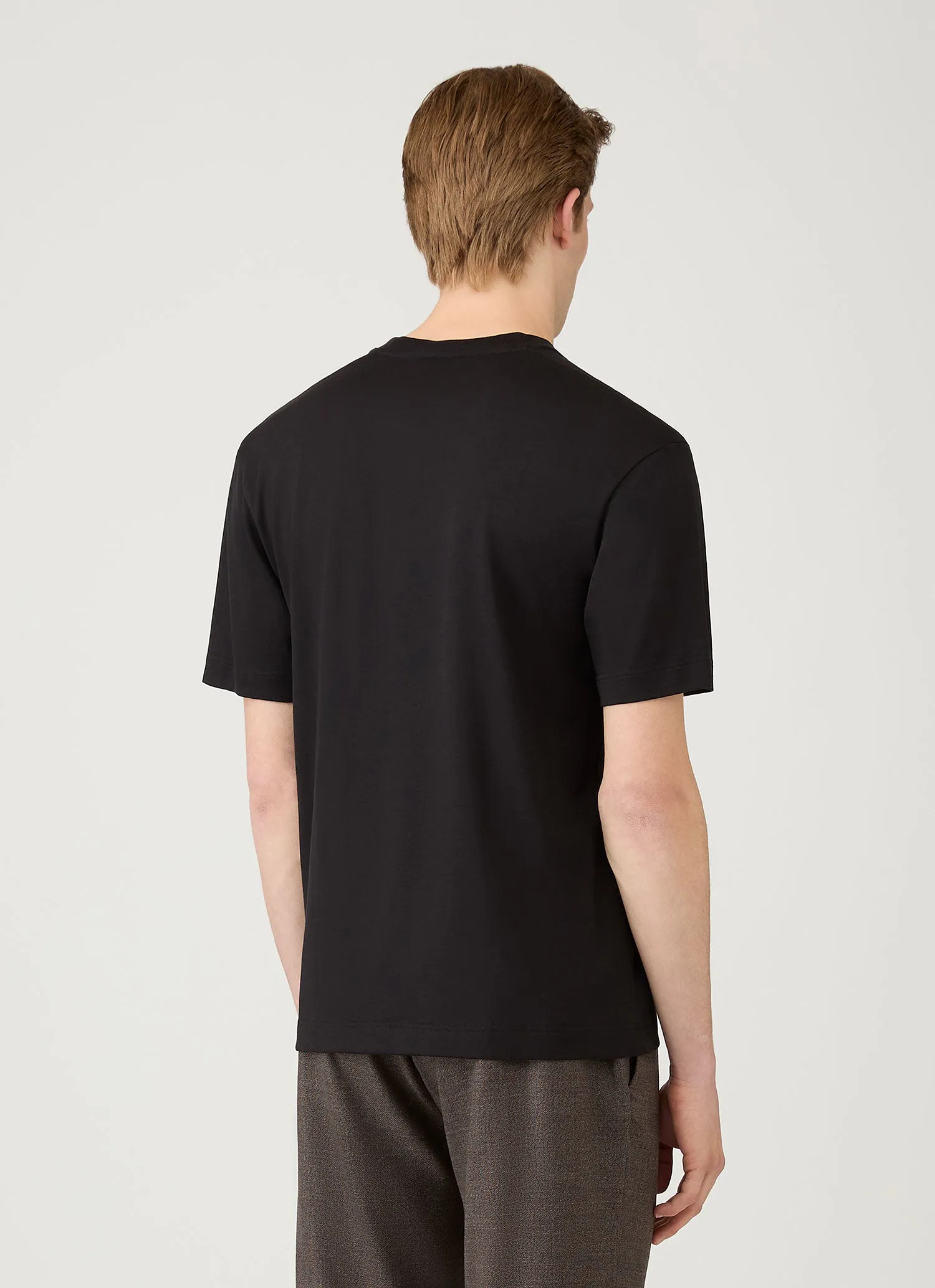 Men's Silk Cotton T-shirt in Black sold by Sunspel product image thumbnail 5