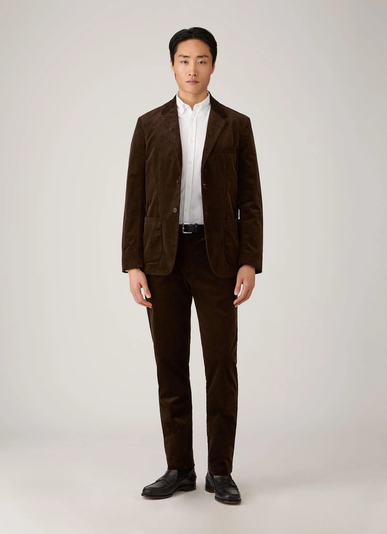 Men's Corduroy Trouser in Dark Chocolate sold by Sunspel product image thumbnail 3