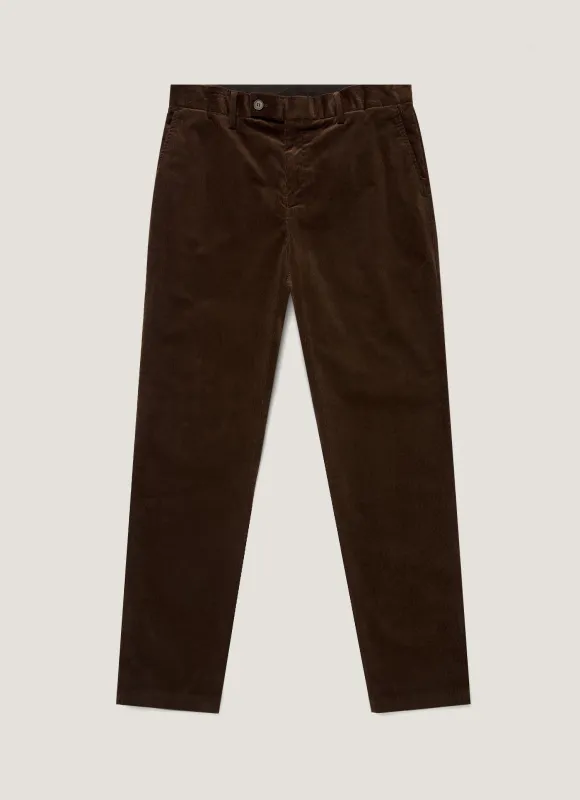 Men's Corduroy Trouser in Dark Chocolate made by Sunspel