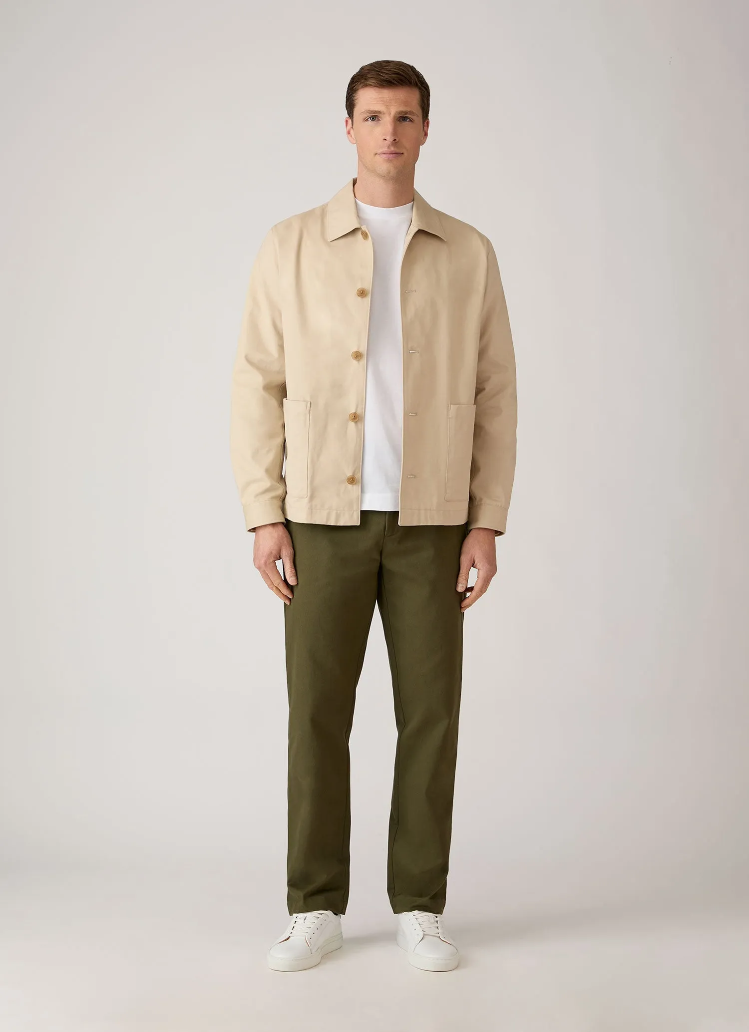 Men's Cotton Drill Trouser in Loden Green sold by Sunspel product image thumbnail 3