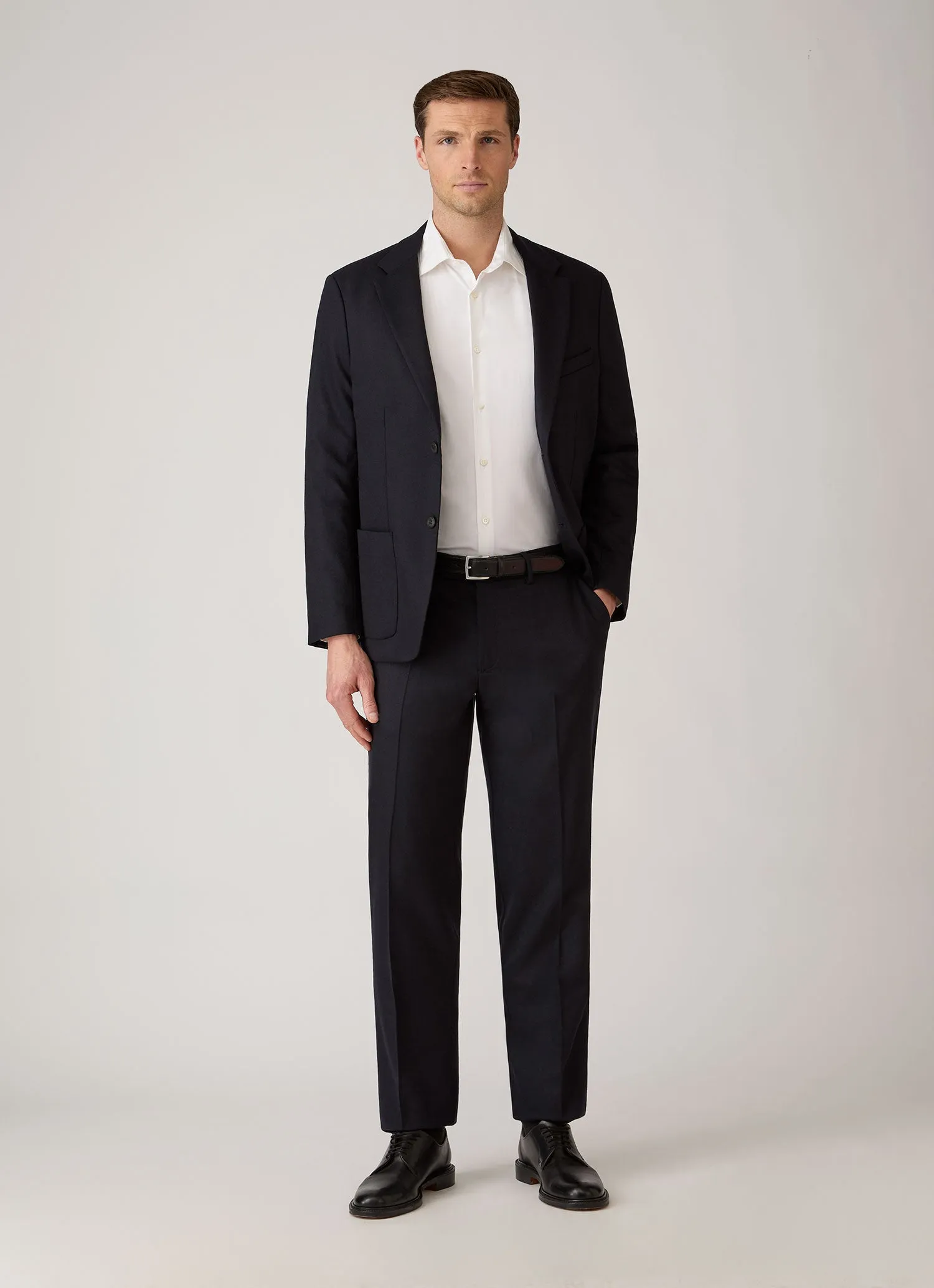 Men's Stretch Cotton Poplin Shirt in White sold by Sunspel product image thumbnail 3