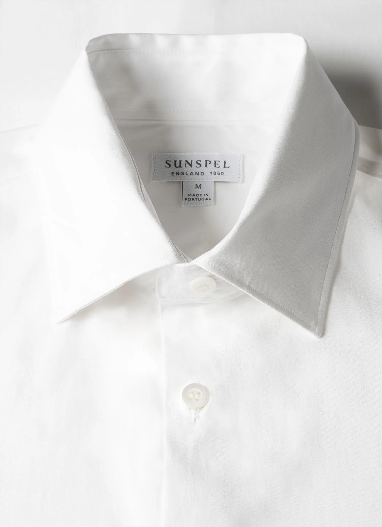 Men's Stretch Cotton Poplin Shirt in White sold by Sunspel product image thumbnail 4