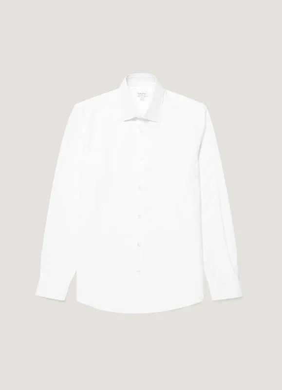 Men's Smart Oxford Shirt in White made by Sunspel