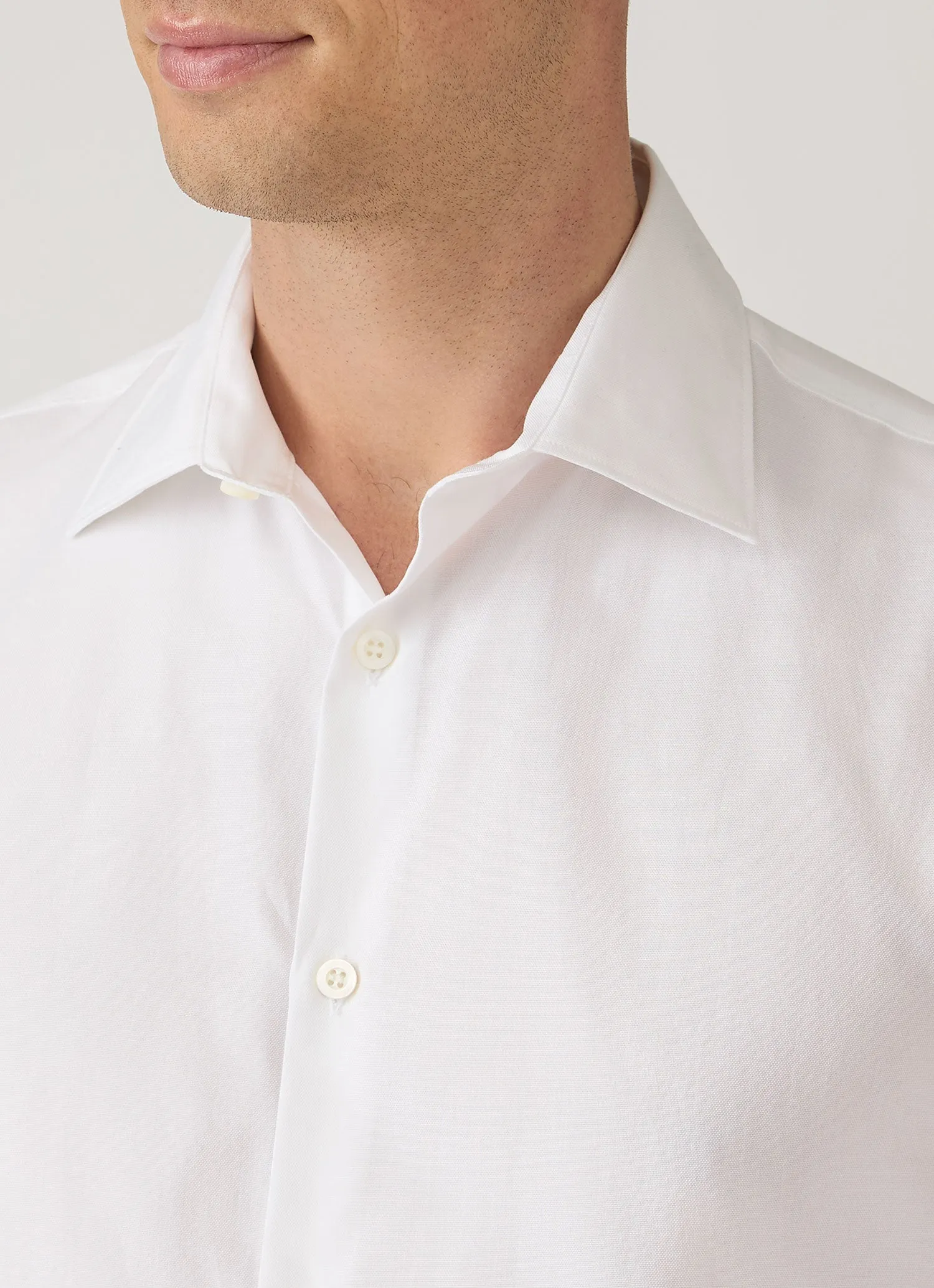 Men's Smart Oxford Shirt in White sold by Sunspel product image thumbnail 5