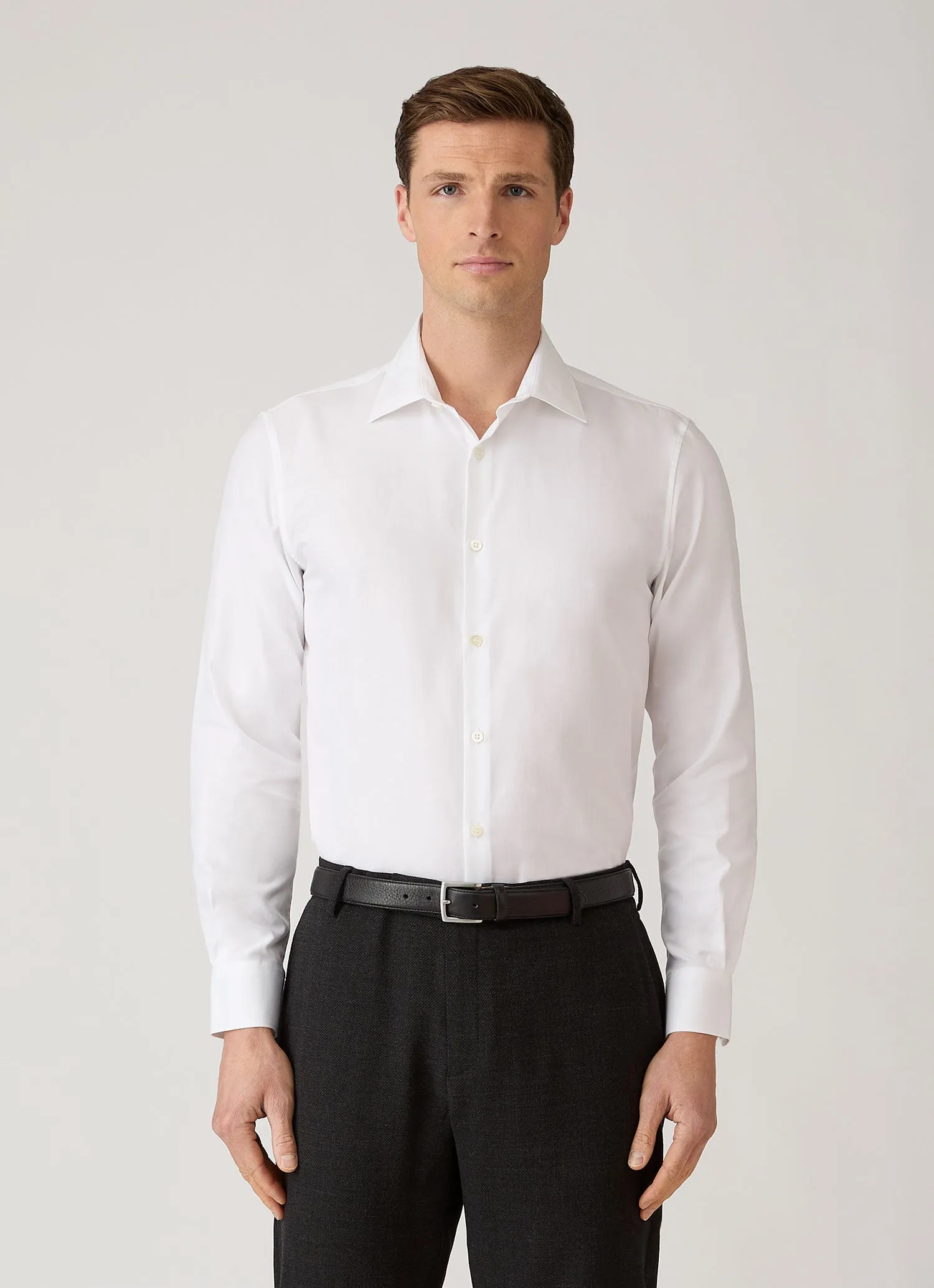 Men's Smart Oxford Shirt in White sold by Sunspel product image thumbnail 2