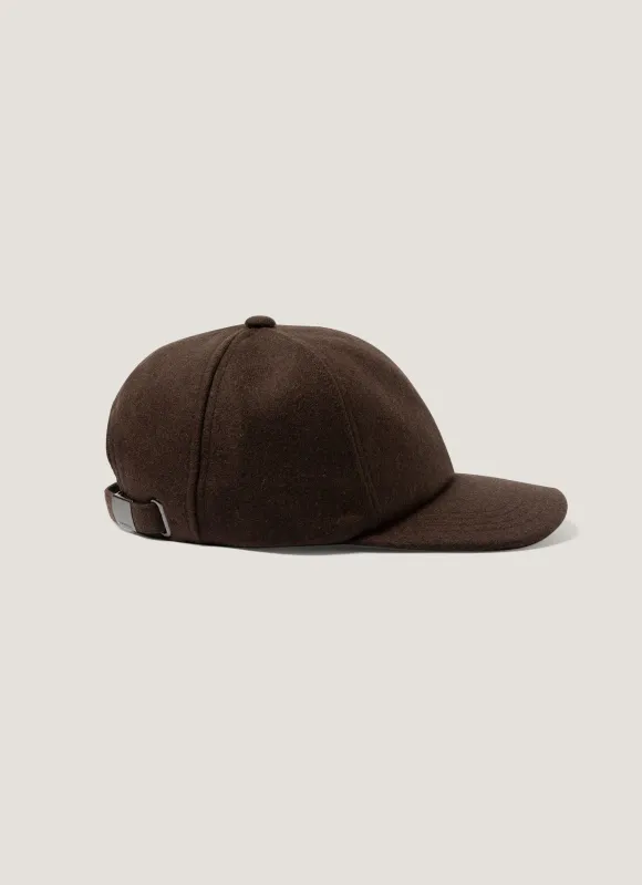 Men's Boiled Wool Cap in Truffle made by Sunspel