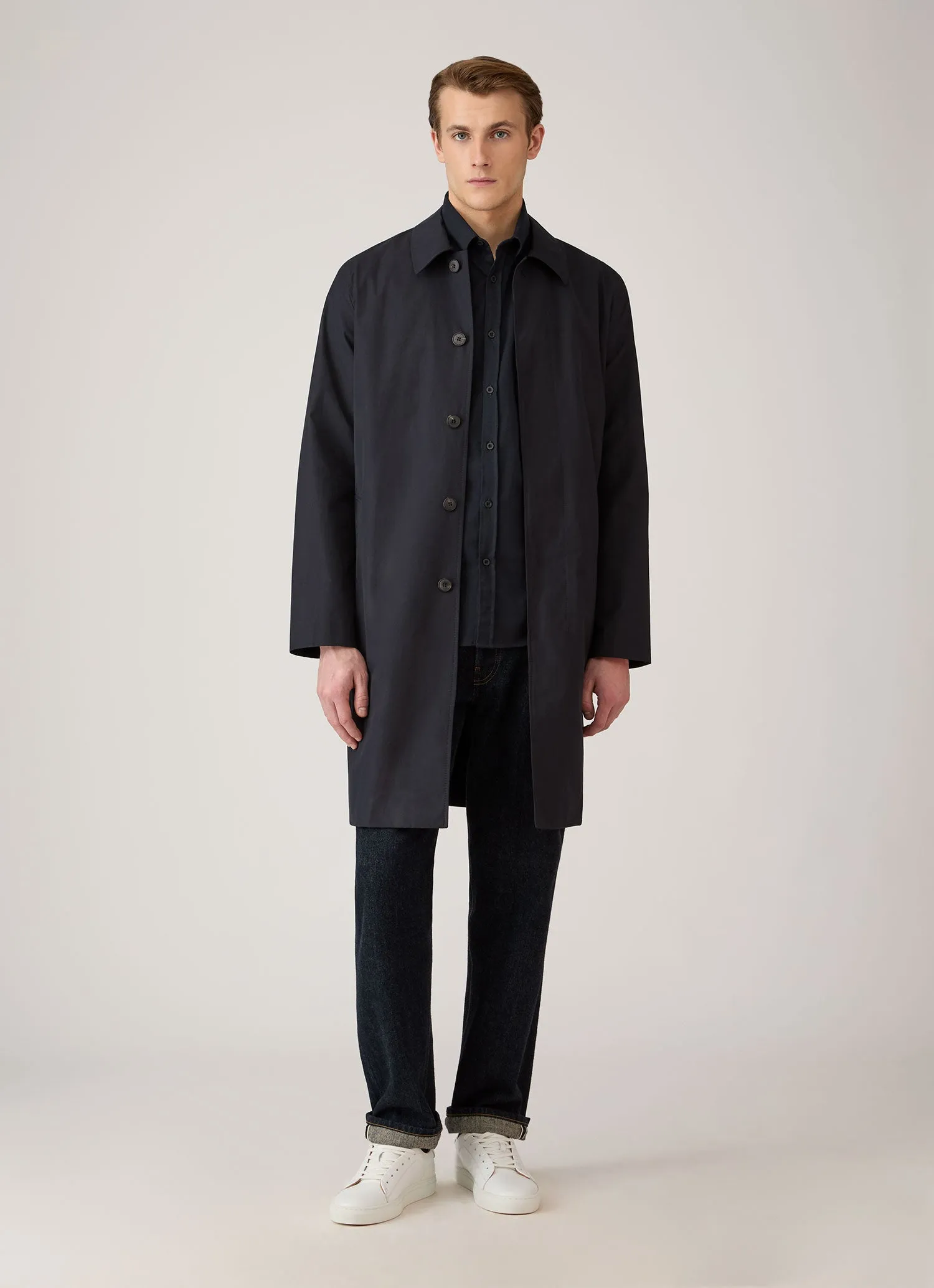 Men's Button Down Flannel Shirt in Black sold by Sunspel product image thumbnail 3