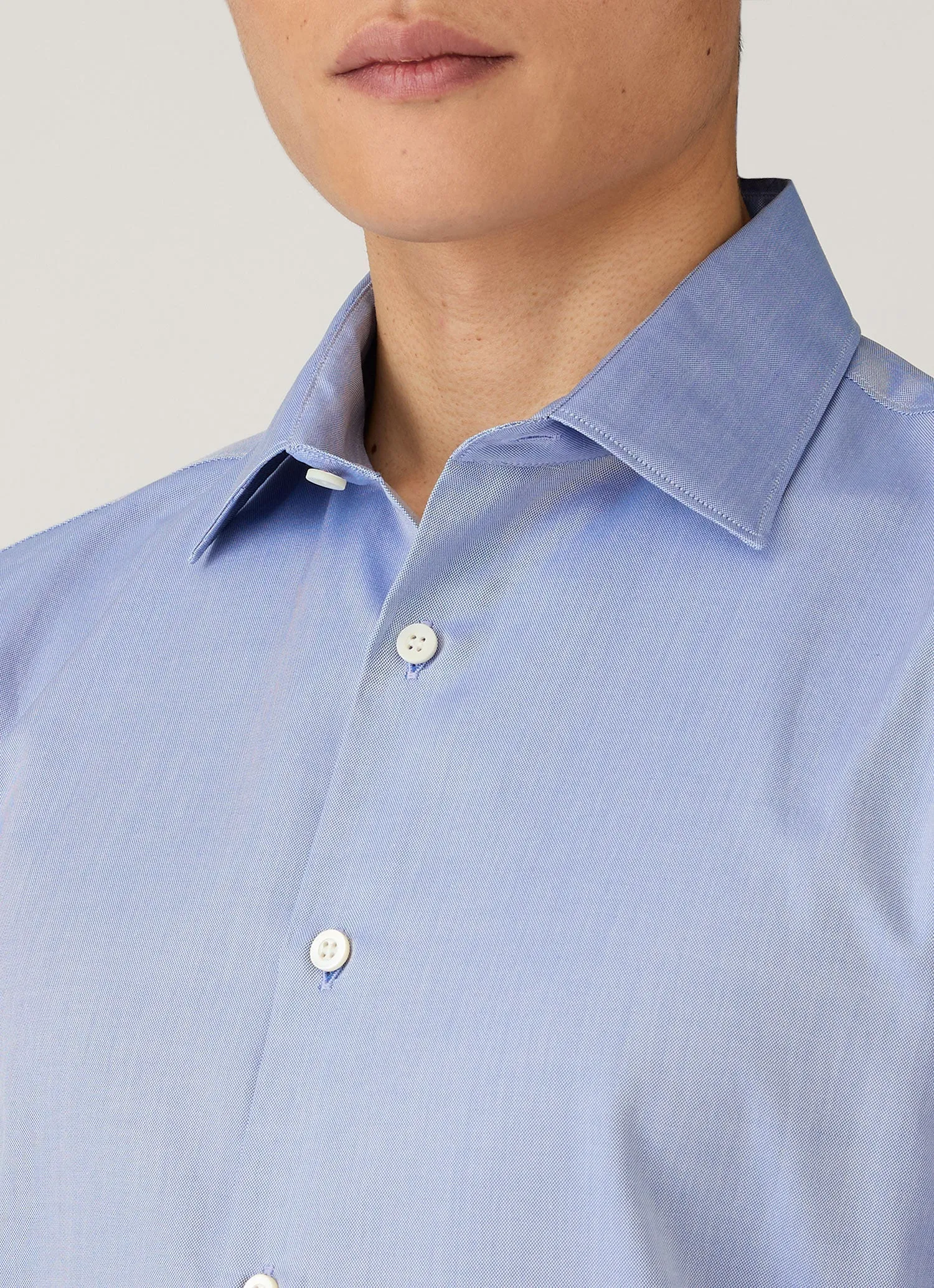 Men's Smart Oxford Shirt in Dark Blue sold by Sunspel product image thumbnail 5