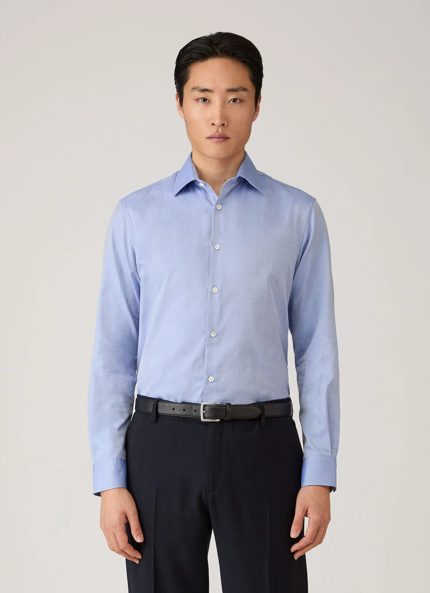 Men's Smart Oxford Shirt in Dark Blue sold by Sunspel product image thumbnail 2
