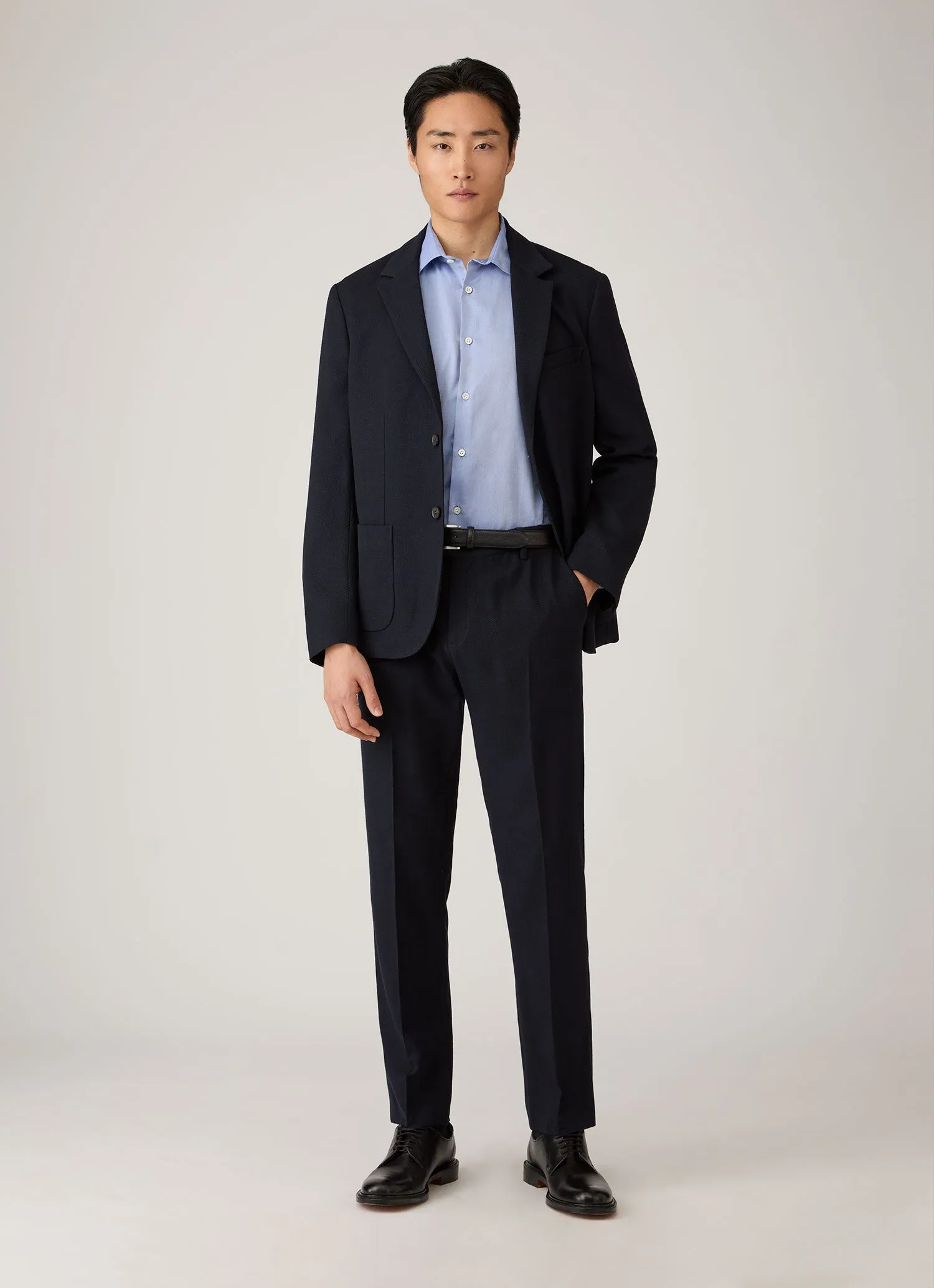 Men's Smart Oxford Shirt in Dark Blue sold by Sunspel product image thumbnail 3