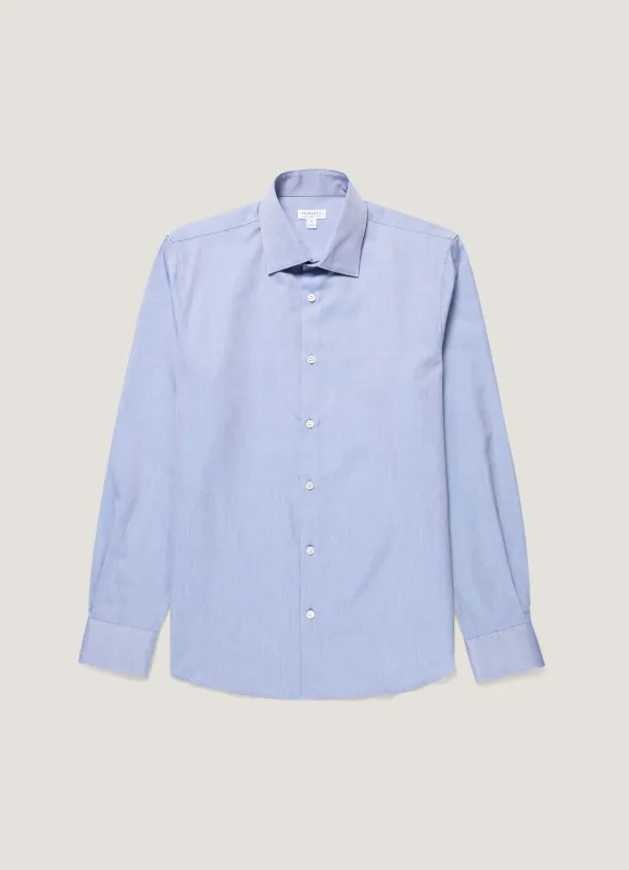 Men's Smart Oxford Shirt in Dark Blue made by Sunspel