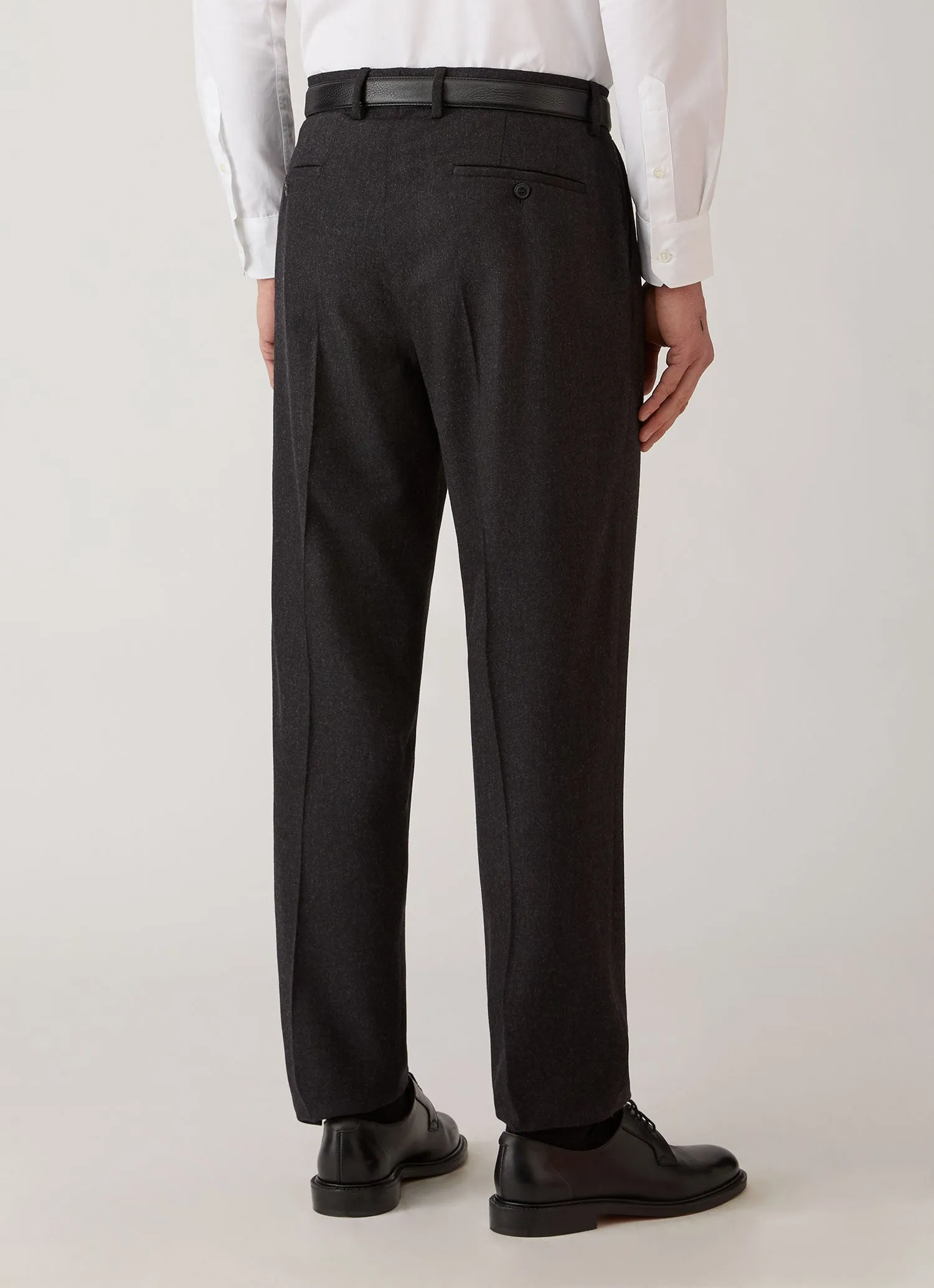 Men's Wool Cashmere Flannel Trouser in Charcoal Melange sold by Sunspel product image thumbnail 5