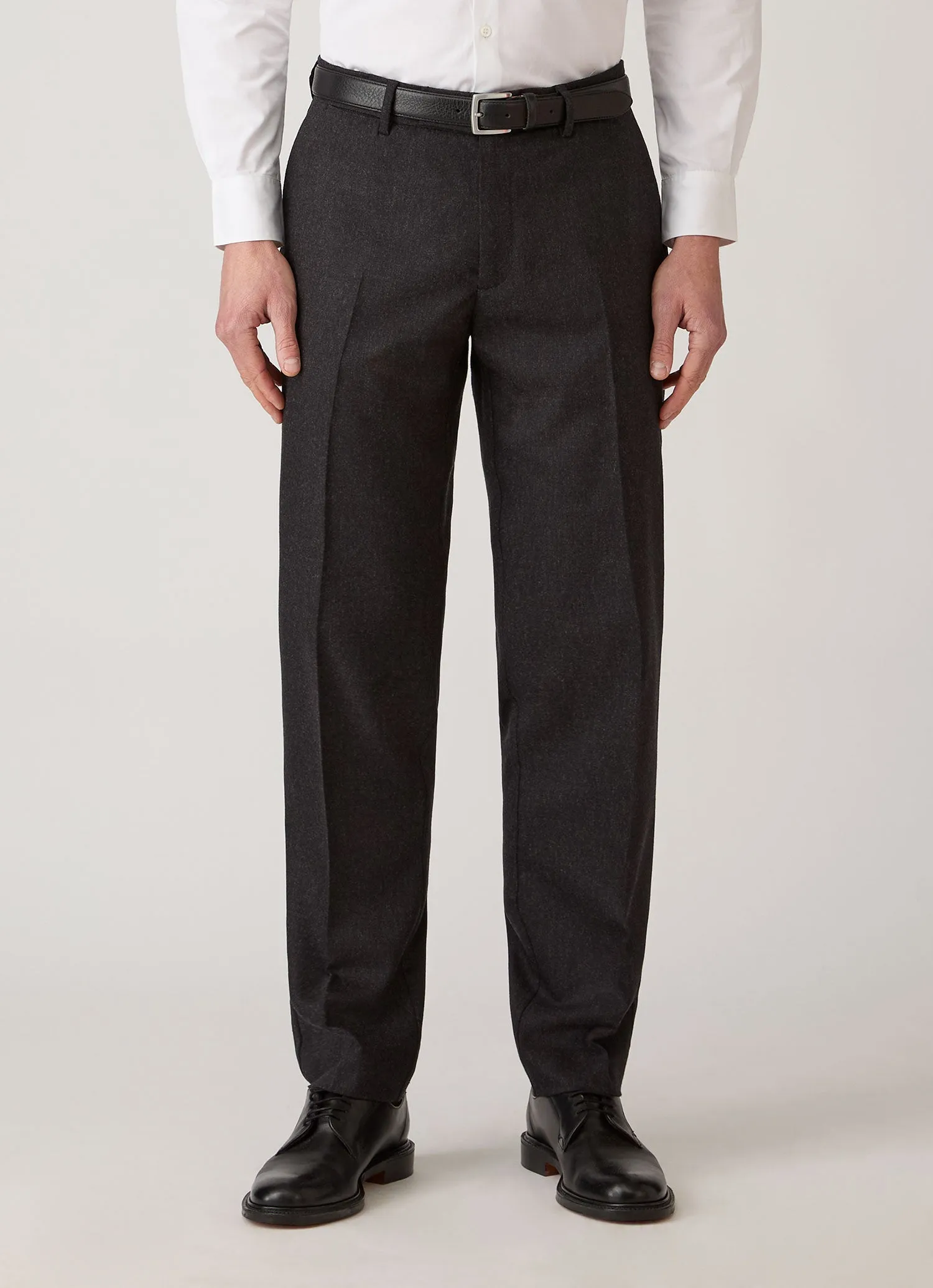 Men's Wool Cashmere Flannel Trouser in Charcoal Melange sold by Sunspel product image thumbnail 2