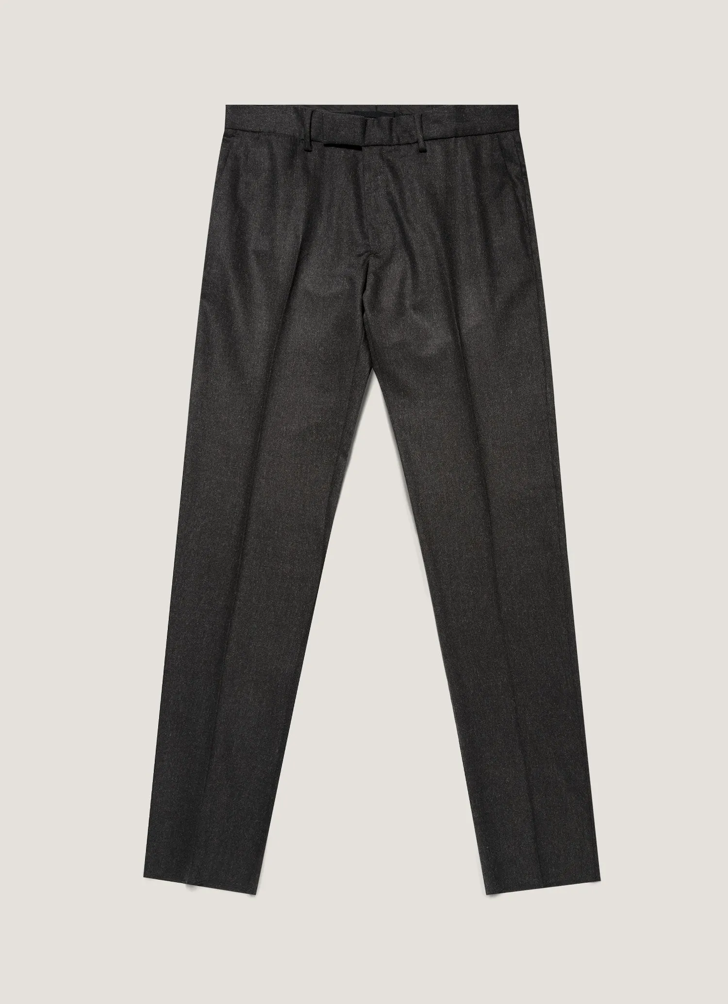 Men's Wool Cashmere Flannel Trouser in Charcoal Melange sold by Sunspel