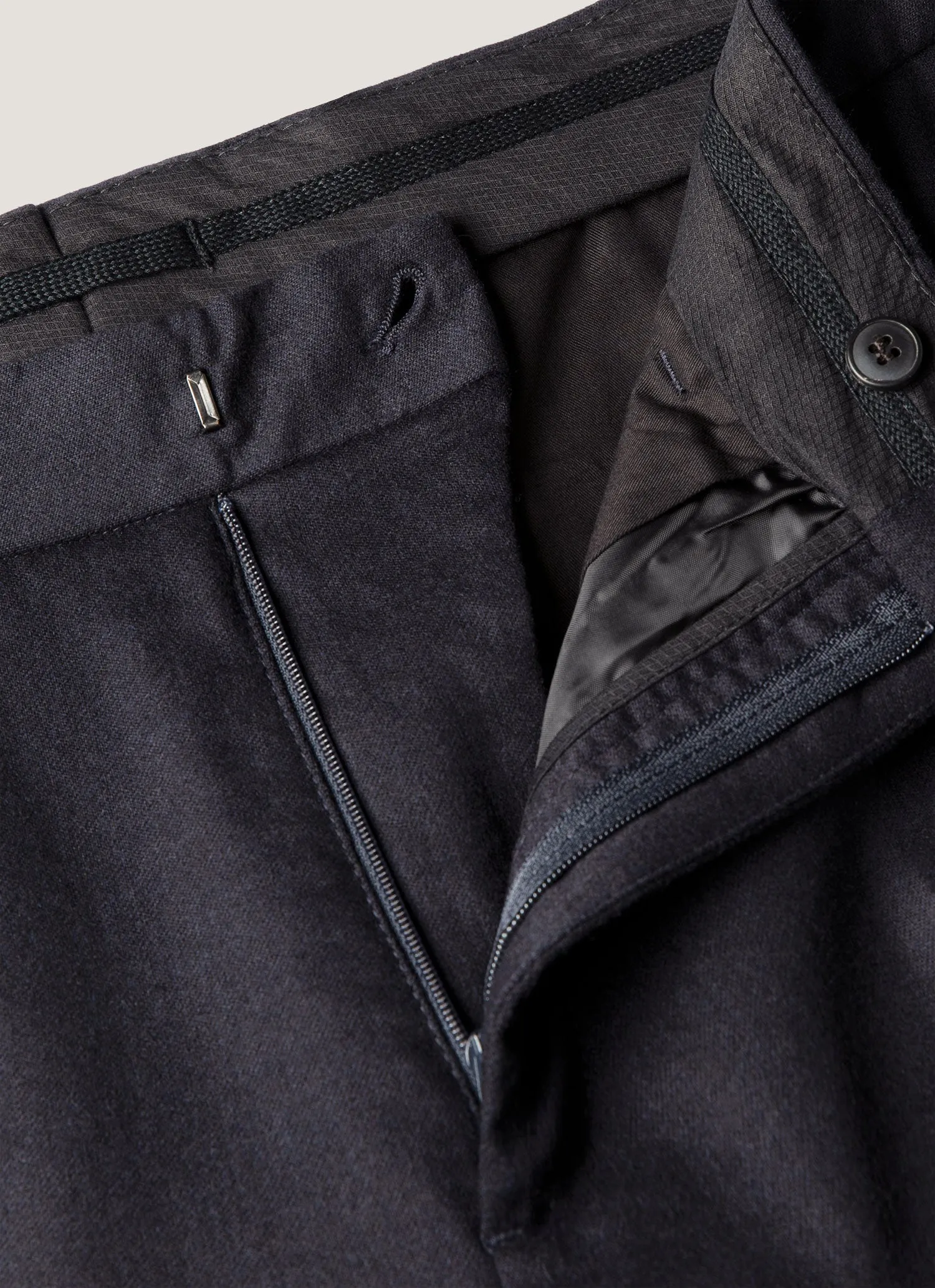 Men's Wool Cashmere Flannel Trouser in Navy sold by Sunspel product image thumbnail 4