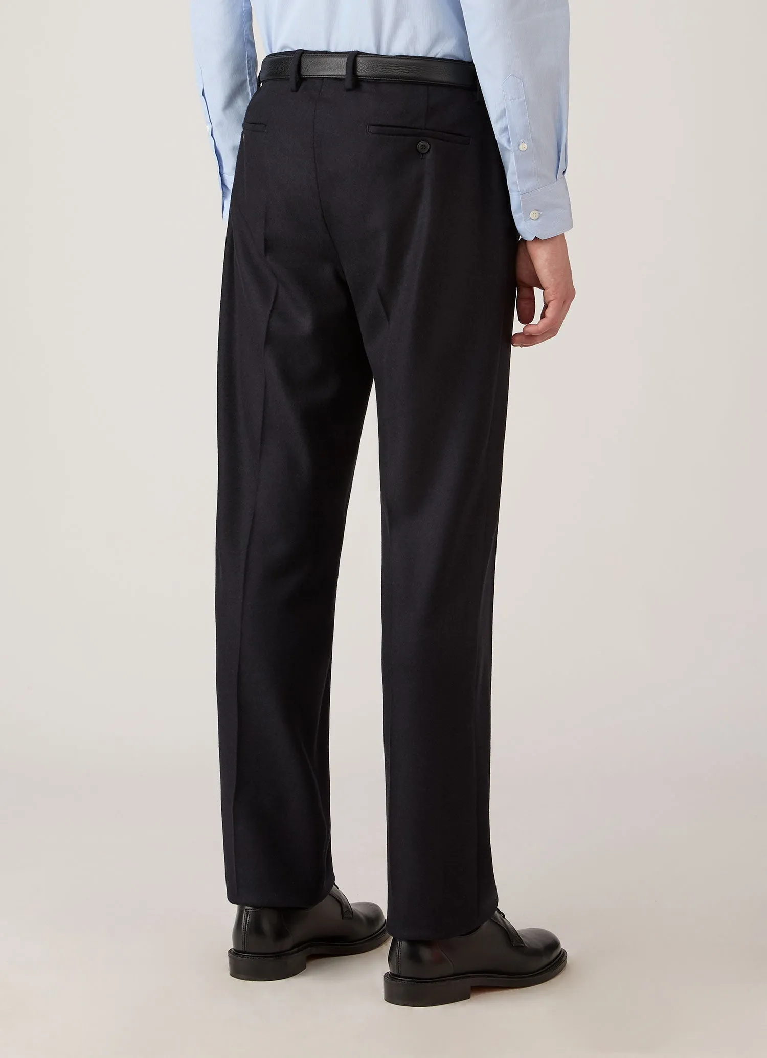 Men's Wool Cashmere Flannel Trouser in Navy sold by Sunspel product image thumbnail 5