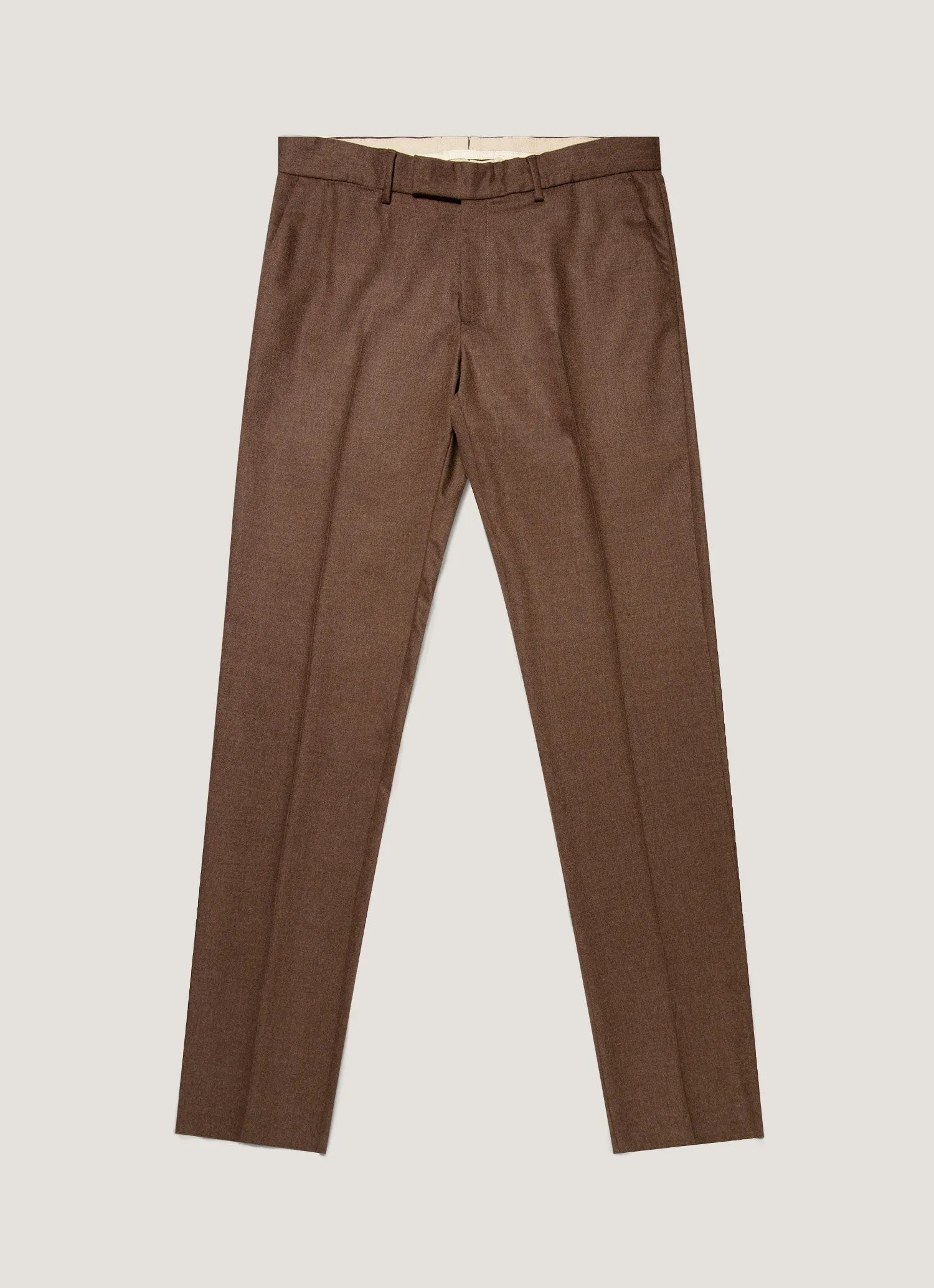 Men's Wool Cashmere Flannel Trouser in Light Brown Melange sold by Sunspel