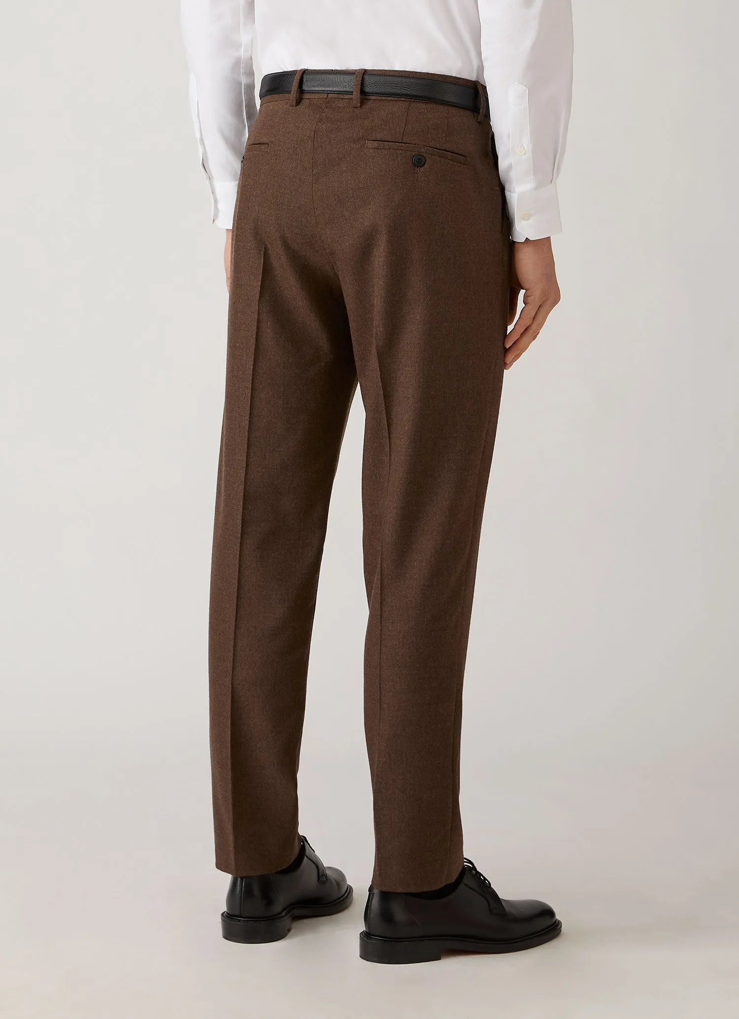 Men's Wool Cashmere Flannel Trouser in Light Brown Melange sold by Sunspel product image thumbnail 5