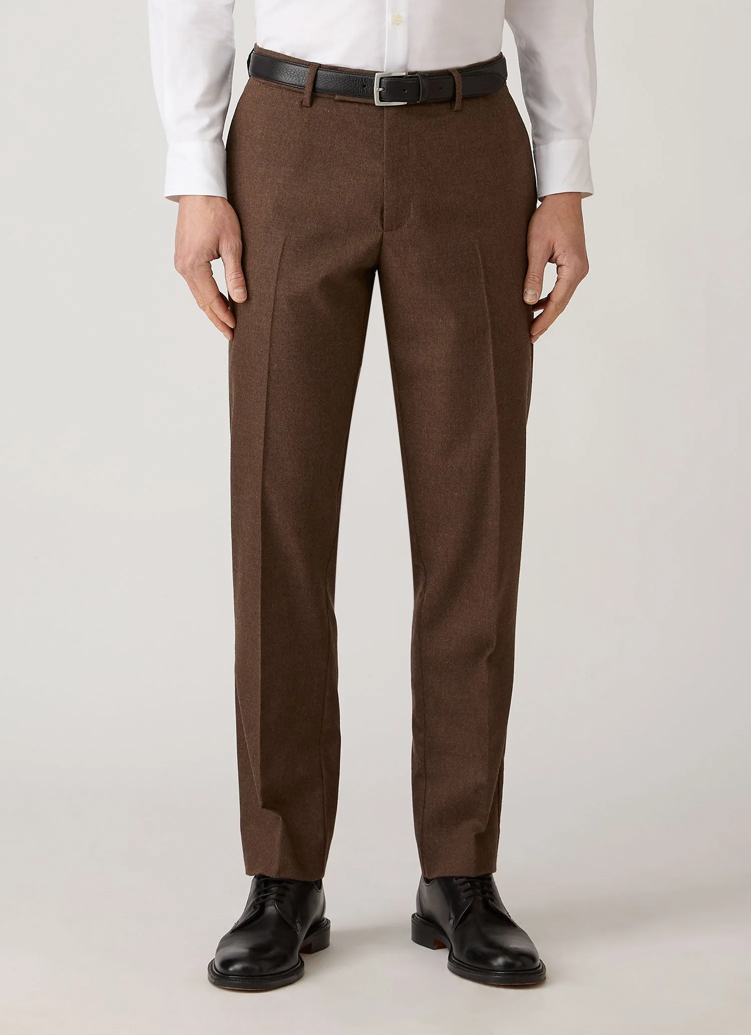 Men's Wool Cashmere Flannel Trouser in Light Brown Melange sold by Sunspel product image thumbnail 2