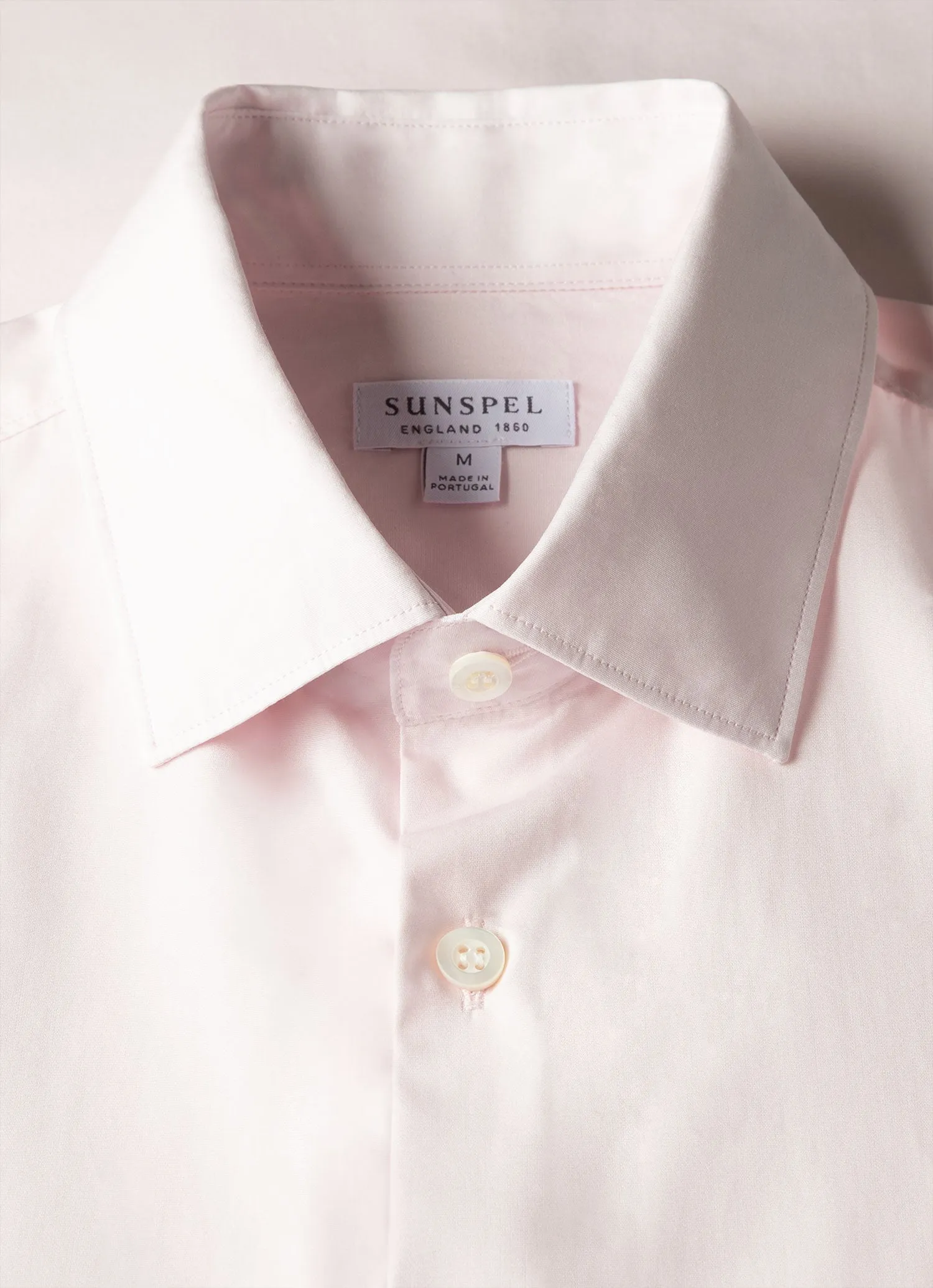 Men's Cotton Poplin Shirt in Light Pink sold by Sunspel product image thumbnail 4