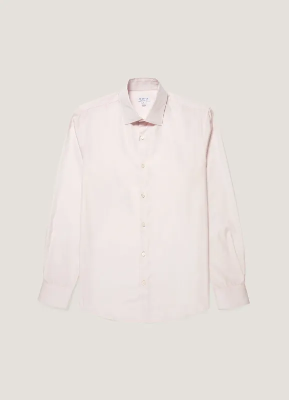 Men's Cotton Poplin Shirt in Light Pink made by Sunspel