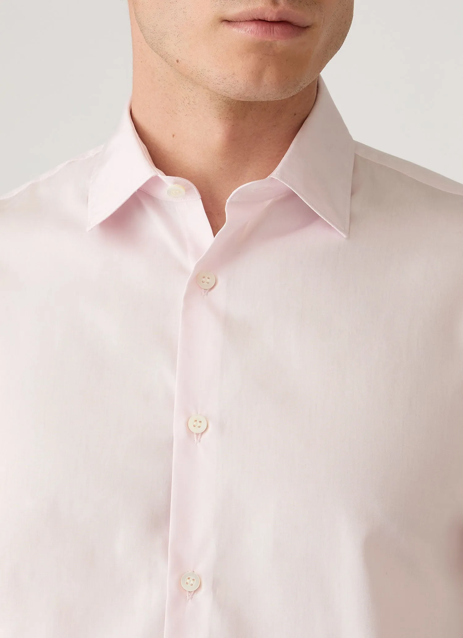 Men's Cotton Poplin Shirt in Light Pink sold by Sunspel product image thumbnail 5
